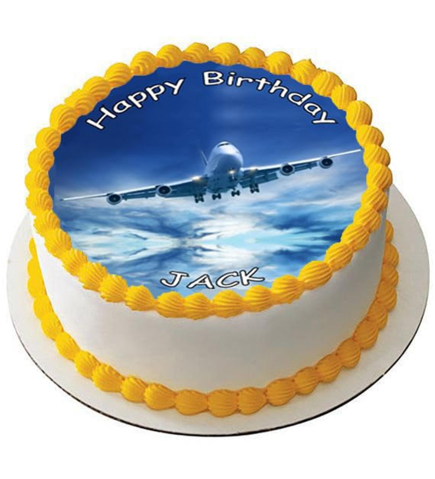 AEROPLANE JET 7.5 PREMIUM Edible ICING Cake Topper AIRLINER AIRPLANE D1