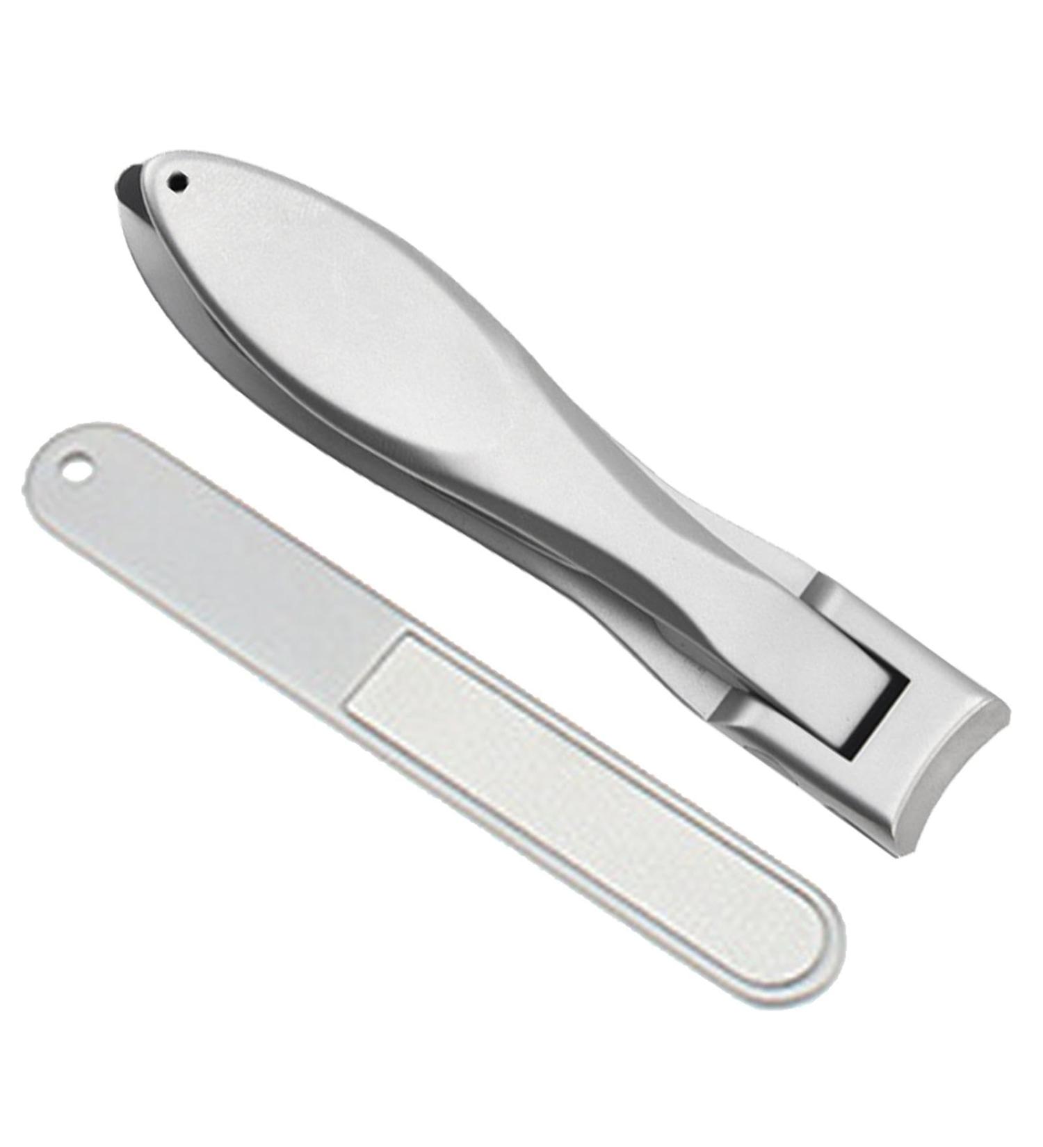 Vbnuyhim Nail Clippers Nail Clippers for Thick Nails Stainless Steel Nail Clippers Stainless Steel Nail Clippers for Large Nails Wide Jaw Mouth Nail Clippers with File Silver - Buy Online on GoSupps.com