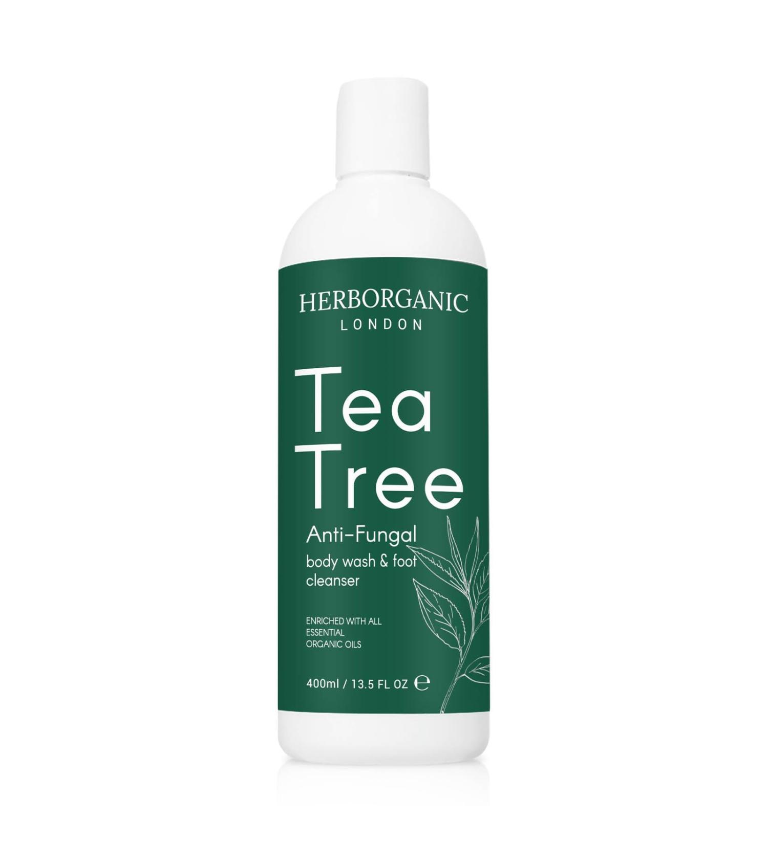 HerbOrganic Tea Tree Body Wash - 400ml | Anti-Bacterial & Anti-Fungal Shower Gel | Vegan Formula for Odor & Foot Cleansing - Buy Online on GoSupps.com