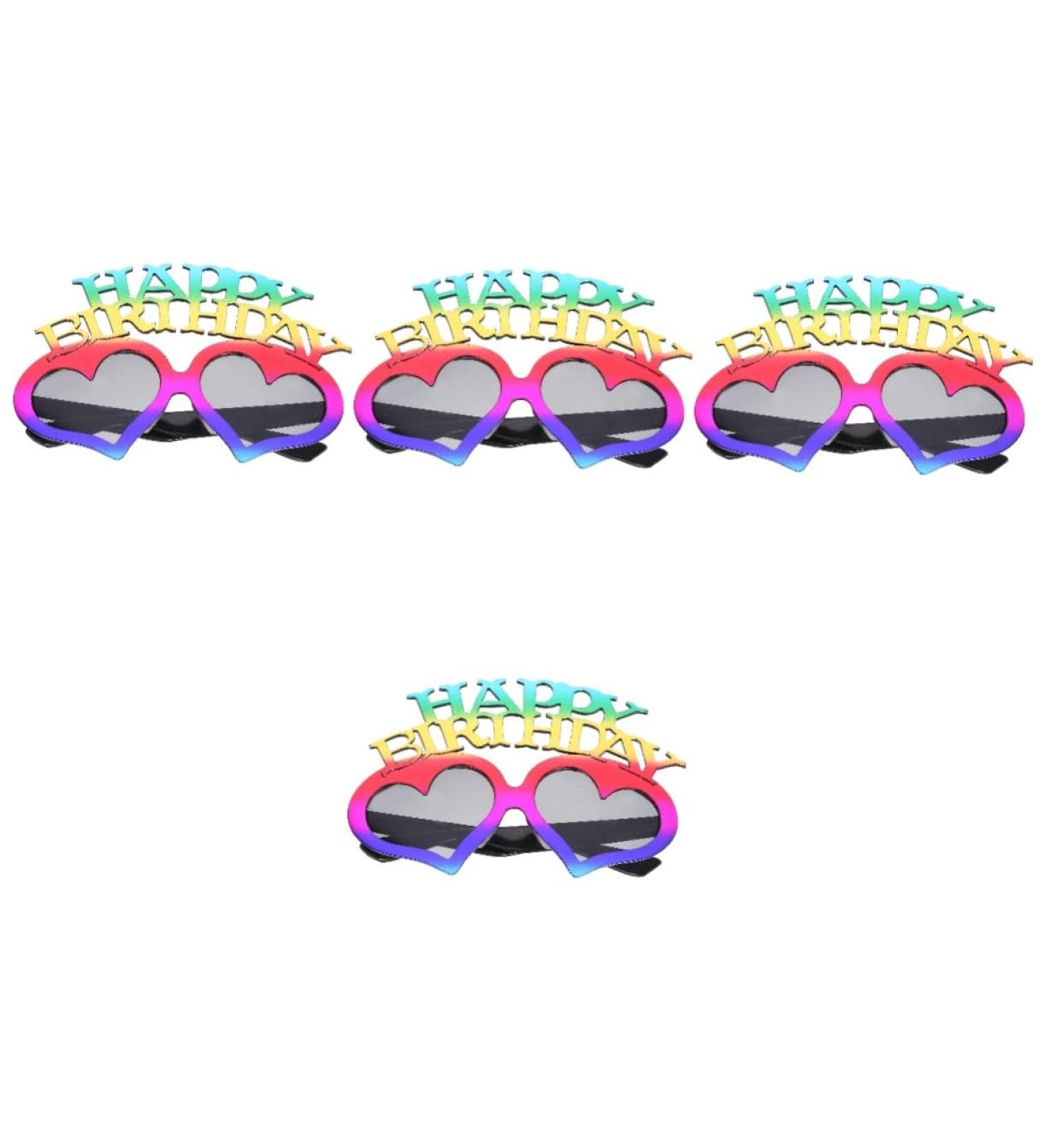 HOMSFOU 2pcs Birthday Glasses Heart Shaped Sunglasses Summer Gifts Kids Sun Glasses Birthday Party Sunglasses Pool Party Sunglasses Luau Dress Eyeglasses Glasses Evening Dress Blindfold 14.5X14X9.5CMx4pcs Colorfulx4pcs - Buy Online on GoSupps.com