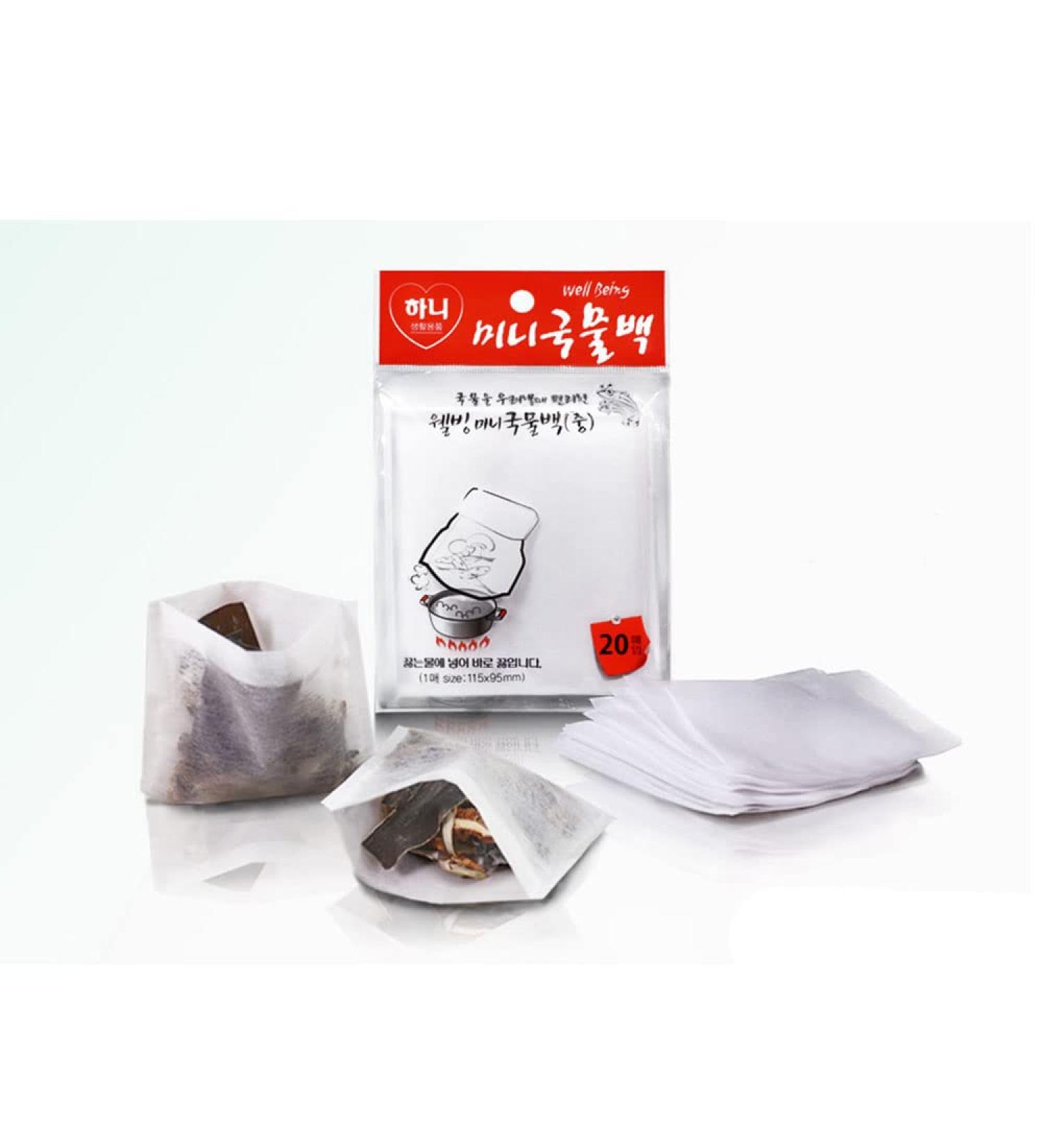 HANY 100 Disposable Mini Soup and Tea Filter Bags for Loose Tea Soup Ingredients Herbs Coffee 20pc x 5 pack (4.5x3.7in) - Buy Online on GoSupps.com