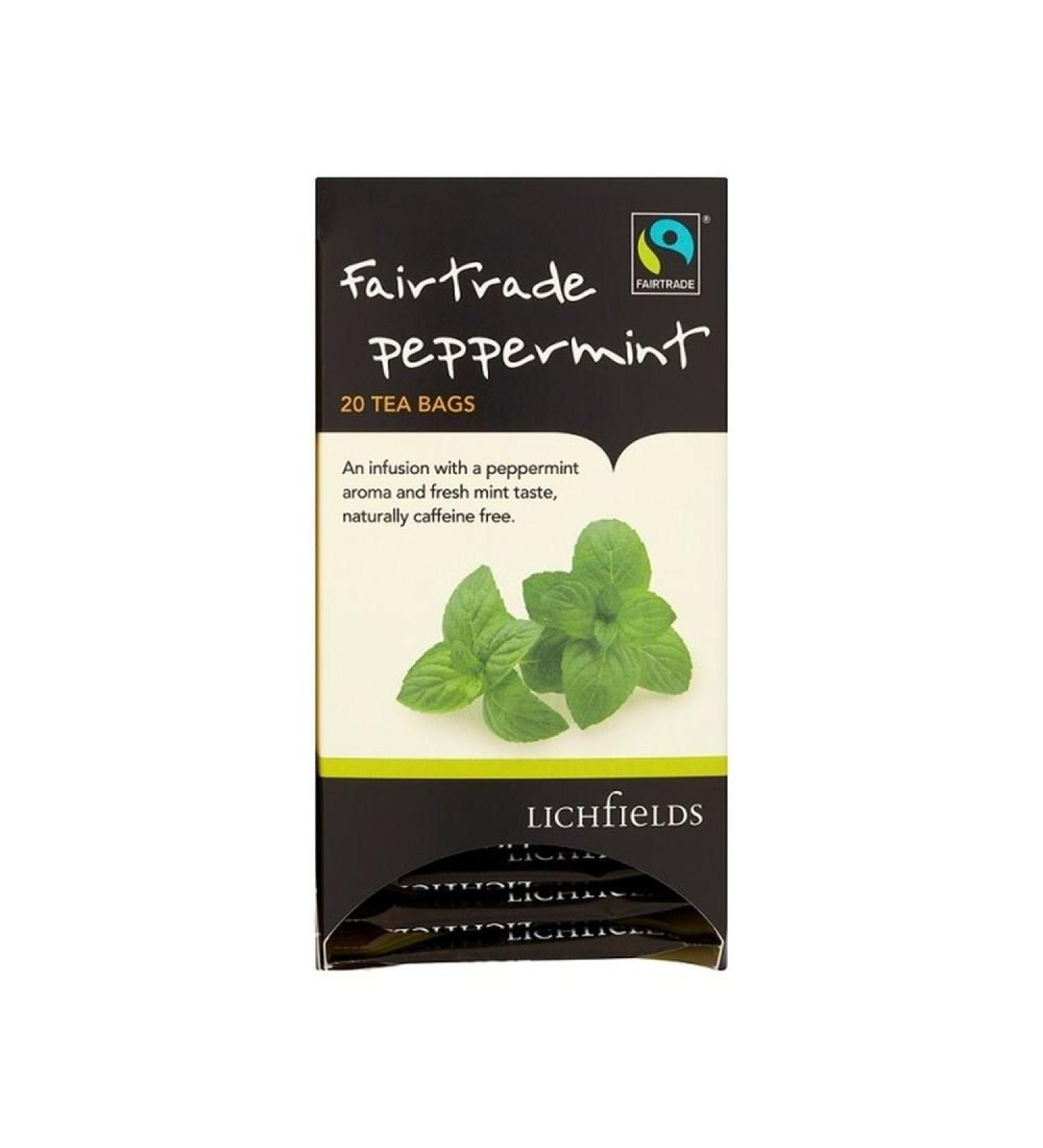 Lichfields Fairtrade Peppermint 20 Tea Bags 30g Pack of 6