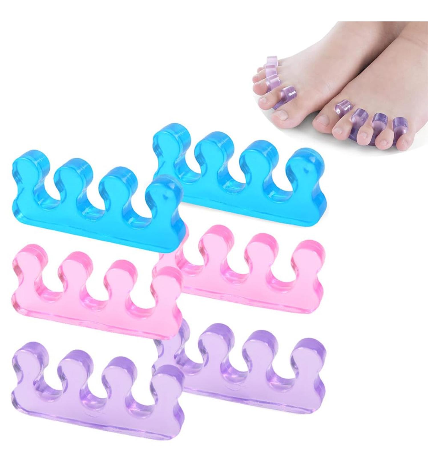 MINAYANLEO 3 Pairs Soft Gel Toe Separators Toe Spacers Toe Stretchers Separators for Overlapping Toes Correct Bunions Hammer Toe Foot Pain Relief - Buy Online on GoSupps.com