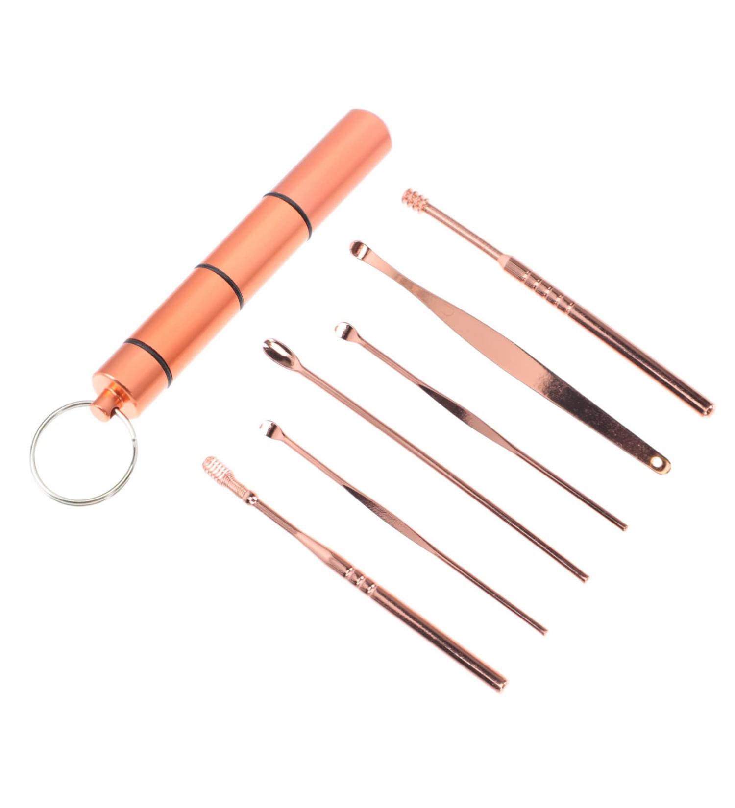 Stainless Steel Ear Cleaning Kit - SOLUSTRE Ear Cleaner Set with Ear Picks and Spoons for Effective Earwax Removal - Buy Online on GoSupps.com