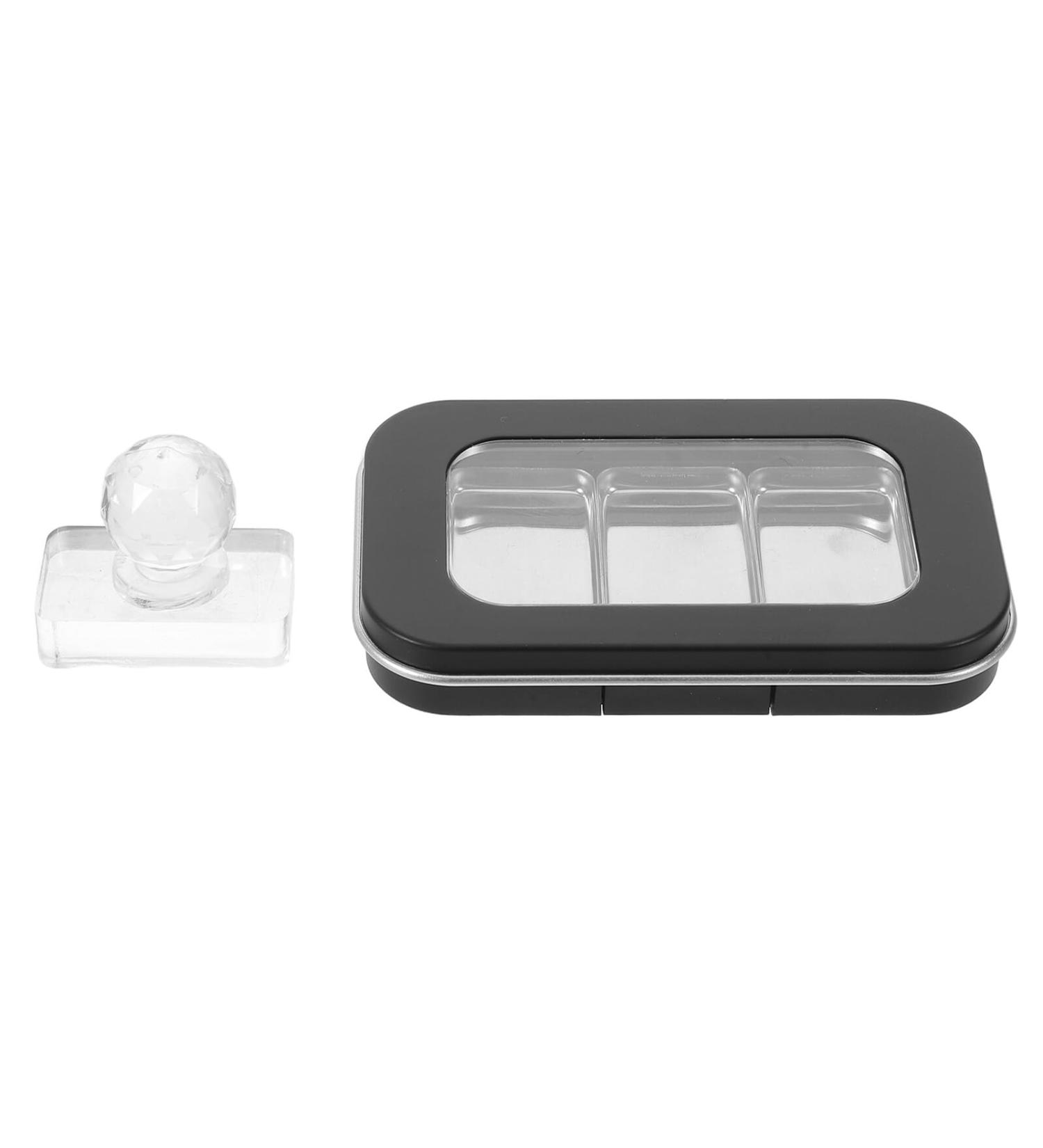 PACKOVE Palette de Maquillage Magn tique Noire Mate 3 Compartiments Plateau en M tal Rechargeable et Outil de Pressage Int gr Bo te de Rangement Compacte pour Fards Paupi res et - Buy Online on GoSupps.com