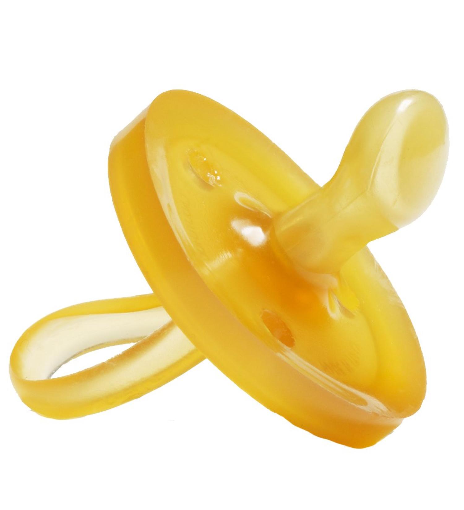 Organic Pacifier for Baby - Round Shield Jaw-Friendly Orthodontic Size S (0-6 Months) - Natural Rubber International Shipping - Buy Online on GoSupps.com