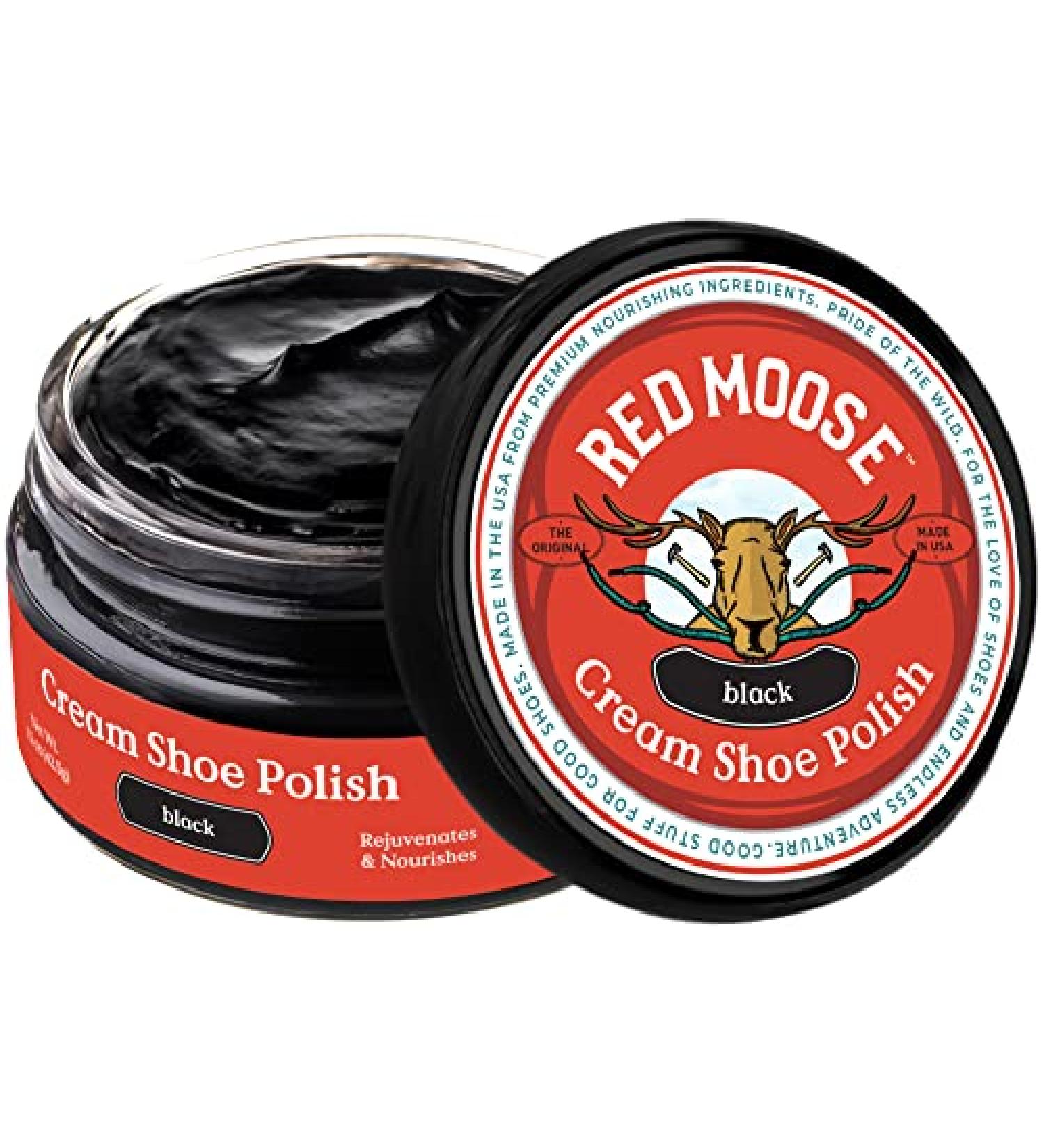 Premium USA-Made Red Moose Black Boot and Shoe Cream Polish - Buy Online on GoSupps.com