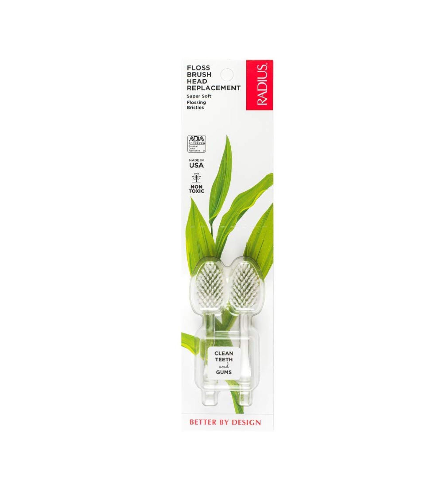 RADIUS Toothbrush Replacement Brush Heads - 2-Count for Gum Health - Super Soft - Pack of 1 - Buy Online on GoSupps.com