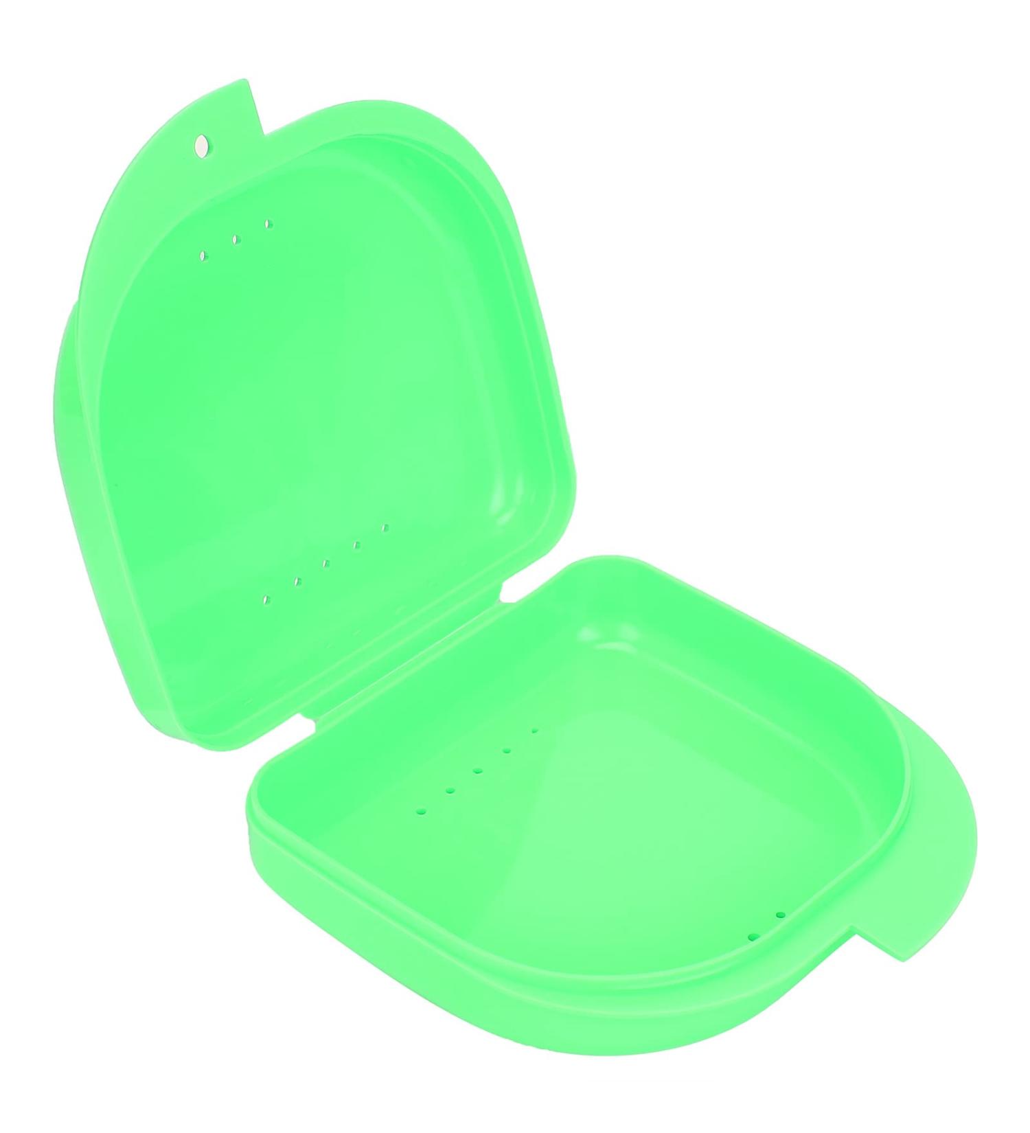 Denture Bathing Box with Ventilation Holes - Green Denture Holder Case for Orthodontic Retainers & Artificial Teeth | International Shipping - Buy Online on GoSupps.com