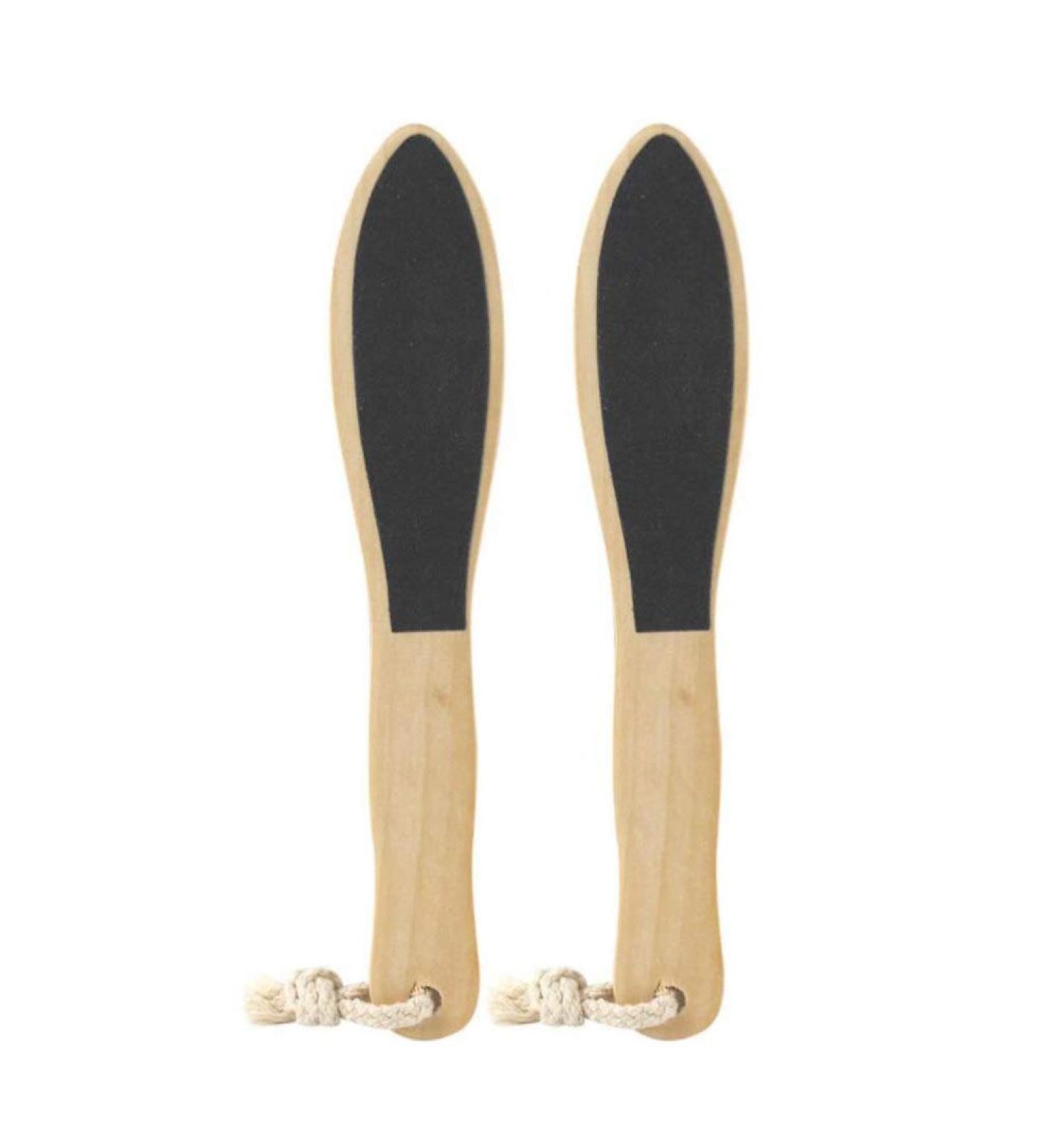 2-Pack Creative Footrest and Heel Filer - Wooden Pedicure Foot Scrubber & Foot Buffer for Smooth Feet - Buy Online on GoSupps.com