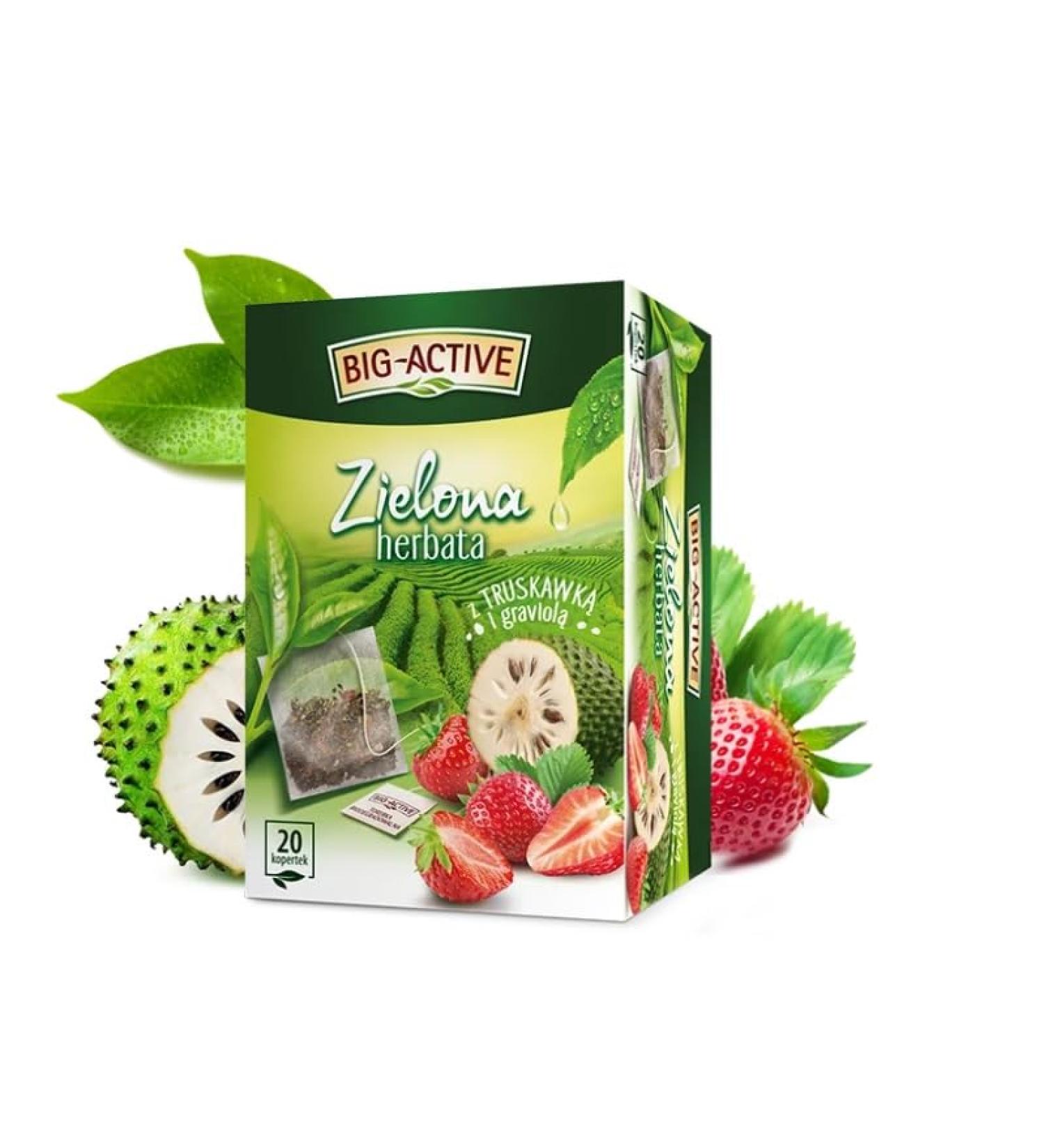 ZIELONA TRUSKAWKA Z GRAVIOL Herbata Owocowa Naturalna Polska Herbapol