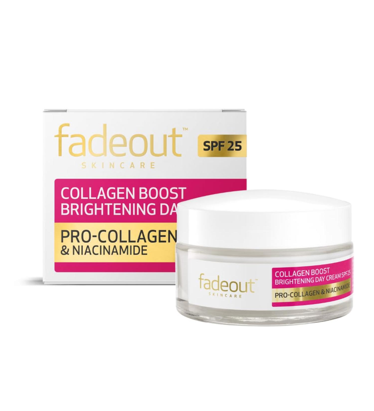 Fade Out Collagen Boost Brightening Day Cream SPF 25 - Anti-Aging Skin Firming & Dark Spot Reducing Moisturizer - 50ml - Buy Online on GoSupps.com