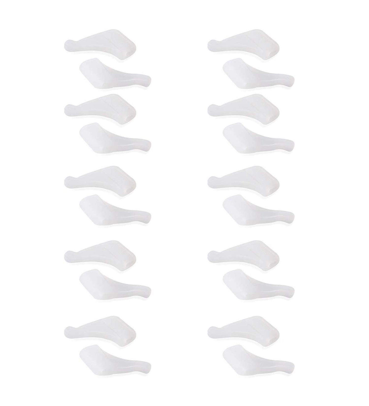 OPUGIT Glasses Ear Hooks - 10 Pairs Comfort Silicone Anti-Slip Holders for Sports Eyeglasses - Temple Tip White - Buy Online on GoSupps.com