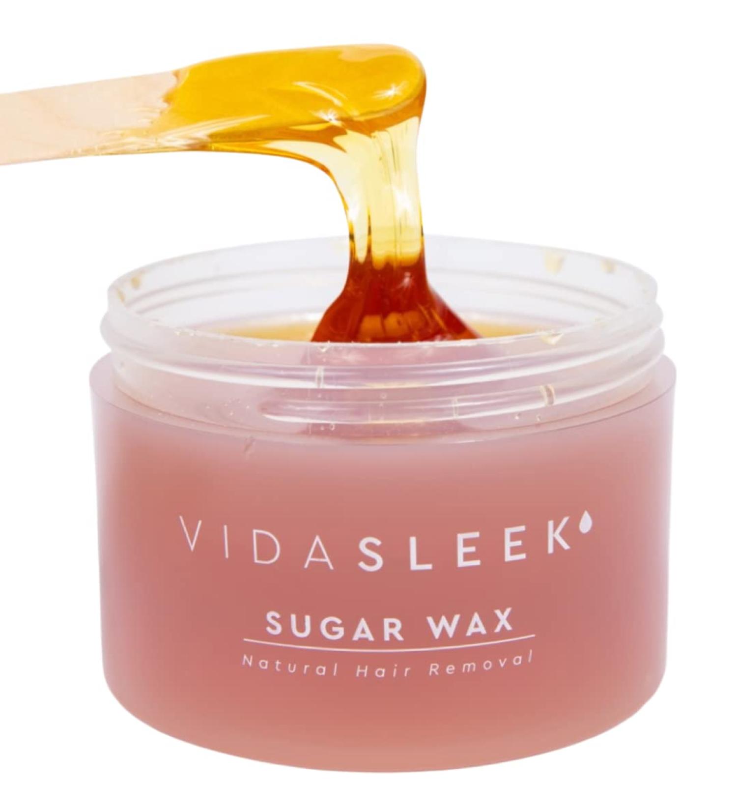 VidaSleek Sugar Wax Hair Remover - Sensitive Skin Gentle Formula - 100% Natural - 10 Oz - Buy Online on GoSupps.com