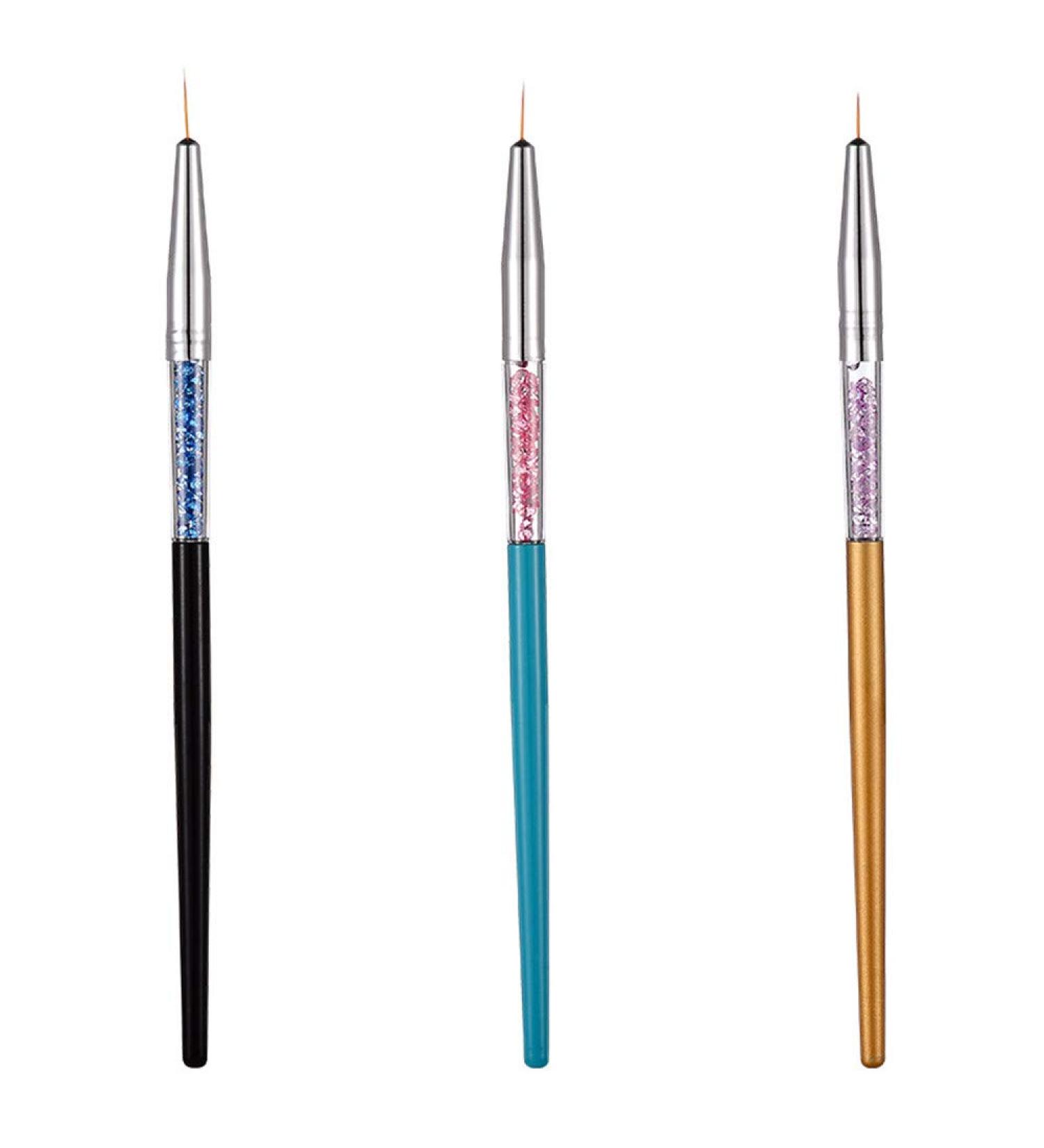 Jilibaba Nail Art Brush Set - 3 Piece Carved Pen & Crystal Liner for DIY Detailing and Painting - Buy Online on GoSupps.com