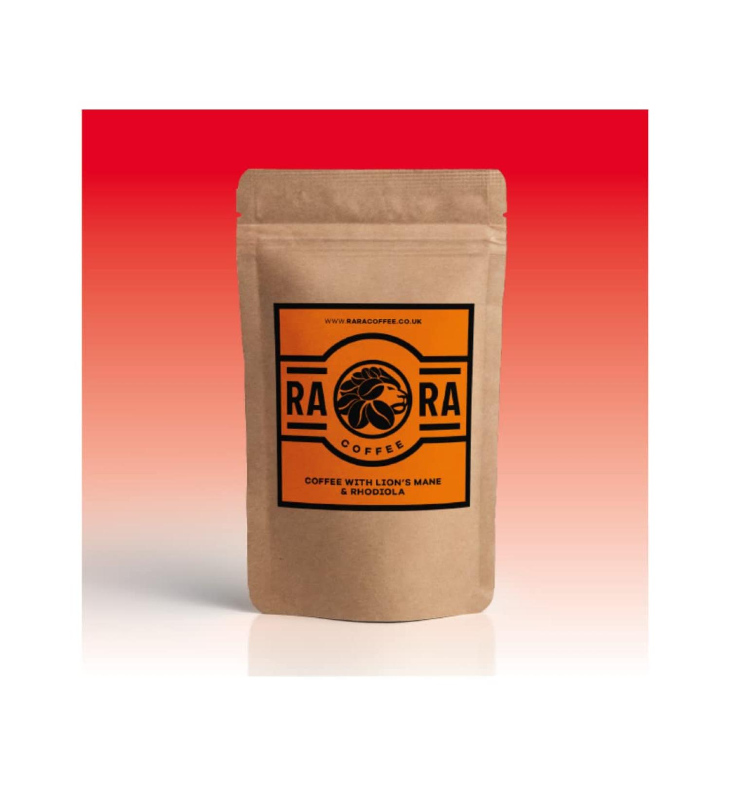 RARA COFFEE Performance Coffee - 50g - Arabica Instant Coffee blend with Lion's Mane & Rhodiola (20 servings) - Buy Online on GoSupps.com