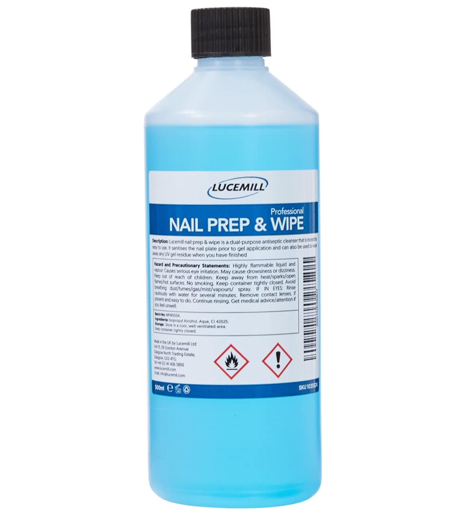 500ml Lucemill Nail Prep & Wipe Gel Nail Polish Cleanser - Buy Online on GoSupps.com