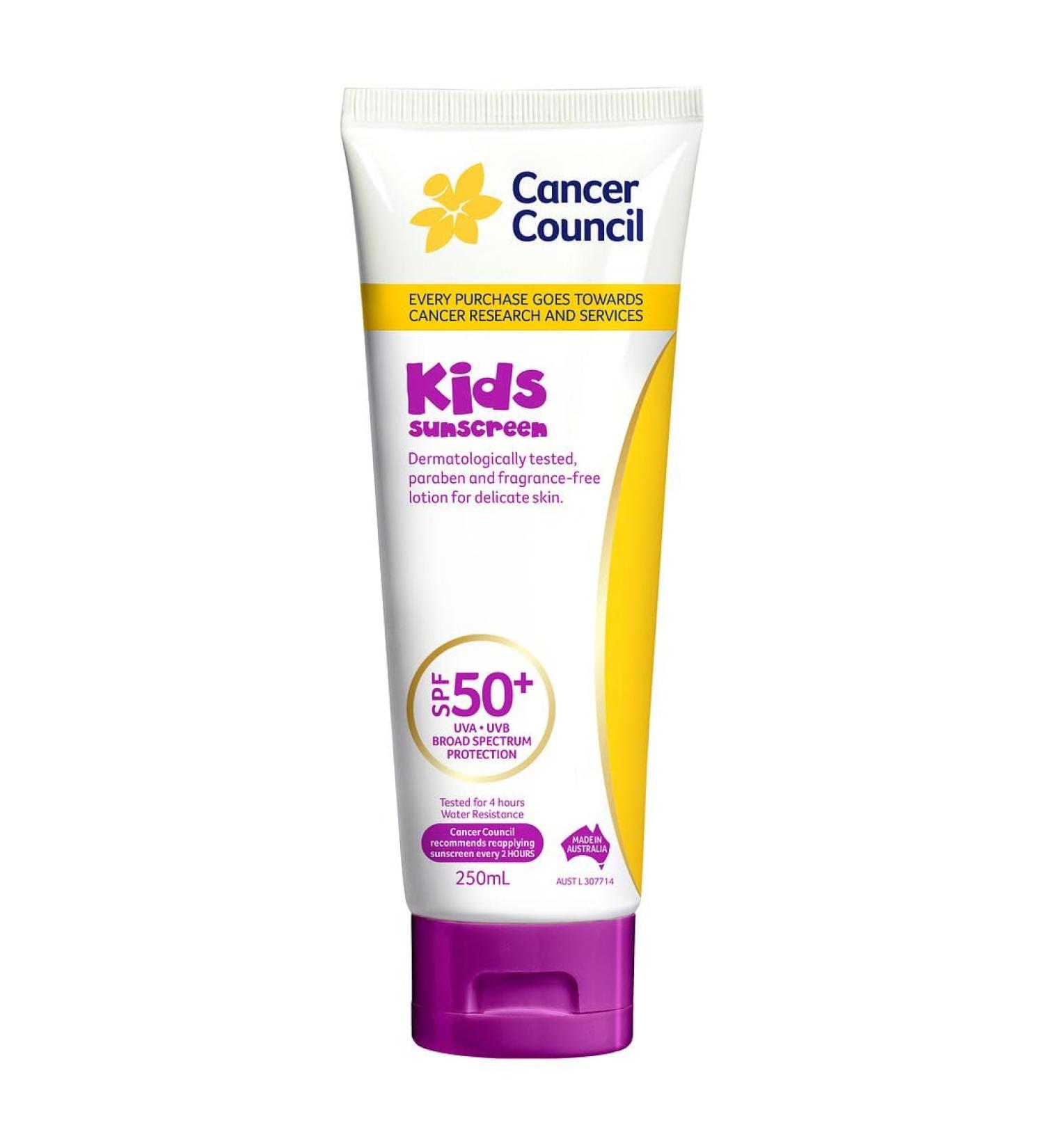 CANCER COUNCIL SPF50+ Kids Sunscreen Tube 250mL - Buy Online on GoSupps.com