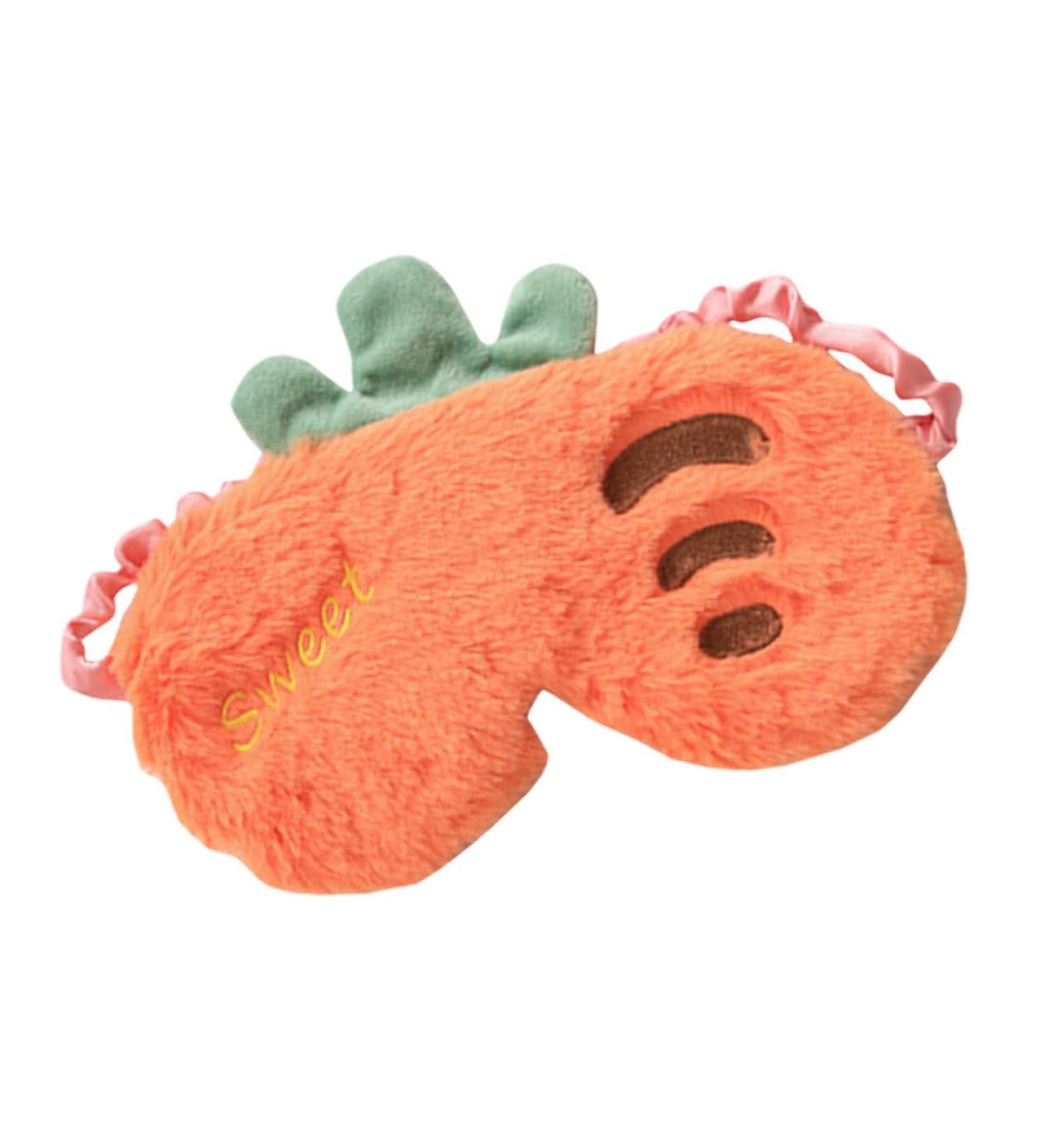 Beavorty Rabbit Carrot Eye Mask - Cute Plush Sleep Blindfold for Students & Travel - Perfect Goodies Bag Stuffer | 1 Count Orange - Buy Online on GoSupps.com