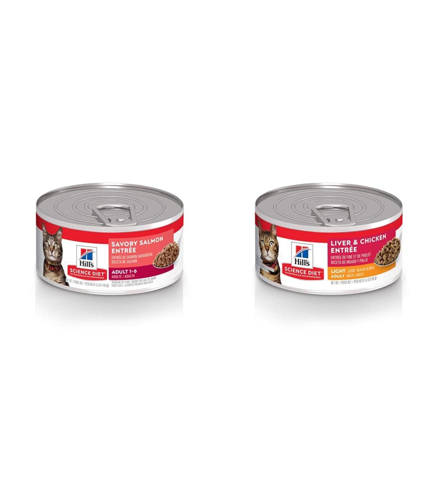 Hill's Science Diet Adult Canned Cat Food Savory Salmon + Liver & Chicken Entr e | 5.5 oz 24 Pack each - Buy Online on GoSupps.com