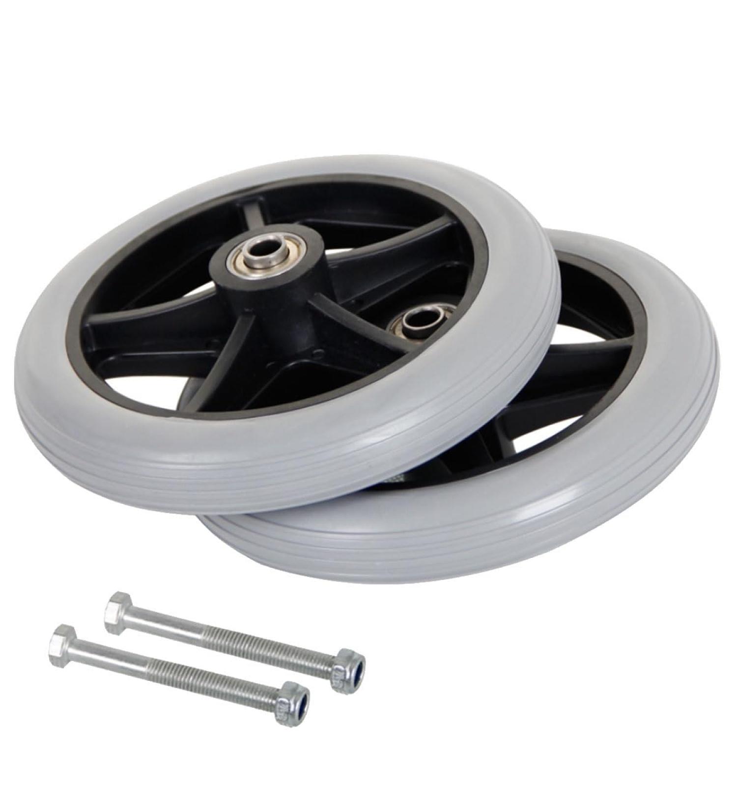 2pcs Wheelchair Wheels Replaceable Wheelchair Accessory Front Wheel 6in 7in 8in Grey Caster Wheel for Wheelchairs Rollators Walkers(7in/17cm) - Buy Online on GoSupps.com