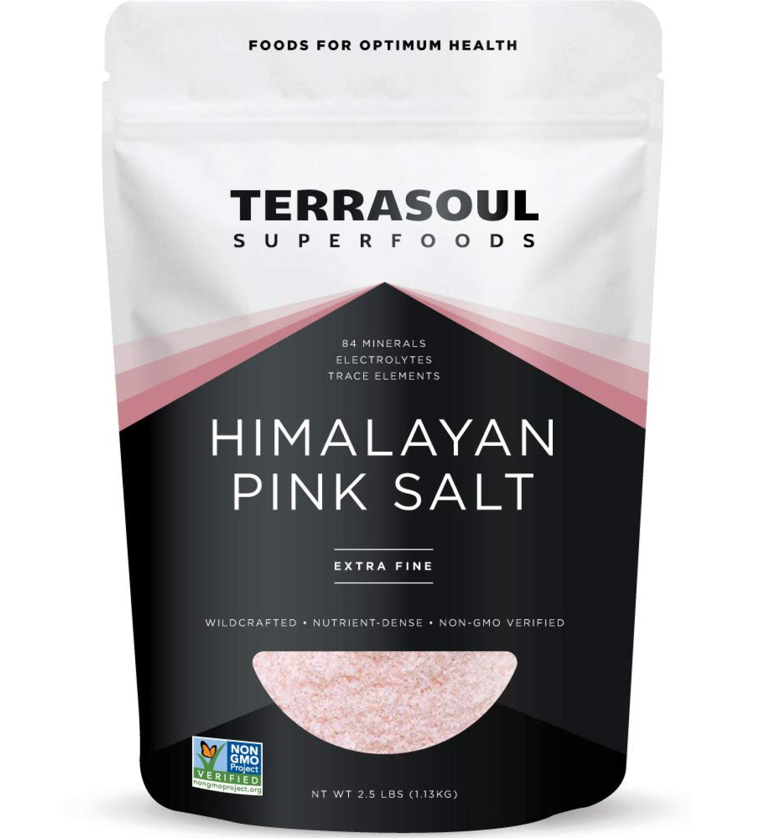 Terrasoul Superfoods Himalayan Pink Salt 2.5 lbs - Extra Fine, Rich in Trace Minerals - Buy Online on GoSupps.com