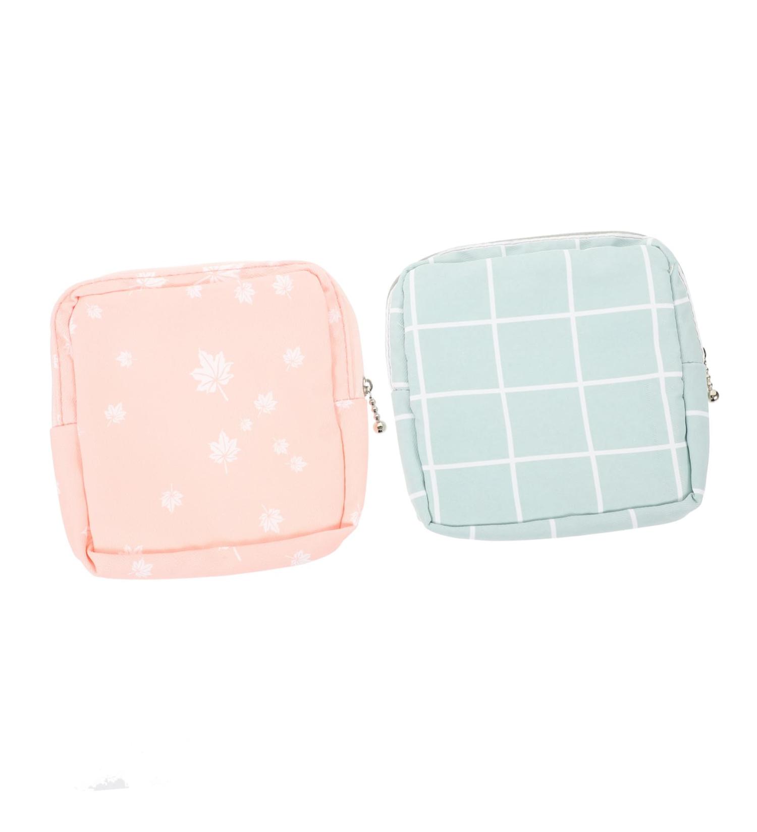 Lurrose 2pcs Girly Cotton Coin Purse Set | Portable Tampon Holder | Menstrual Pad Storage Bag - Buy Online on GoSupps.com