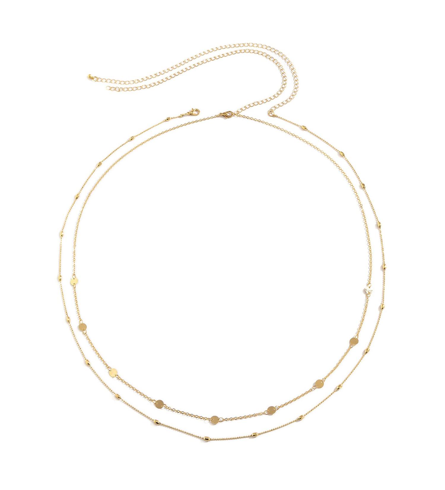 Vintage Thin Beads Link Belly Chain - Light Gold Summer Fashion Body Jewelry - Buy Online on GoSupps.com