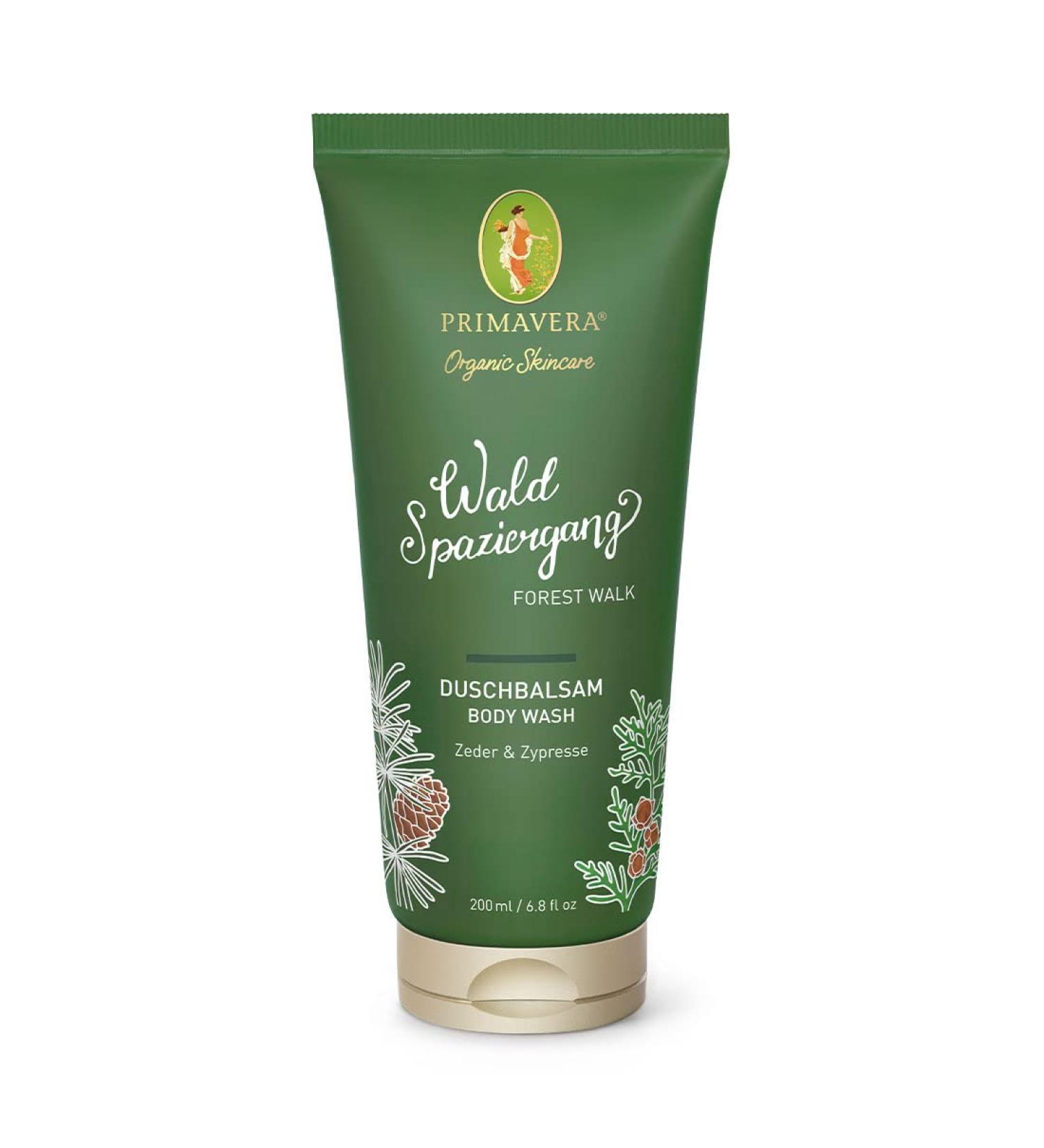 PRIMAVERA LIFE PRIMAVERA Waldspaziergang shower balm 200 ml shower gel natural cosmetics cedar scent cypress scent gently cleanses pH skin neutral has a moisturizing effect vegan 20000 g 1er Pack - Buy Online on GoSupps.com