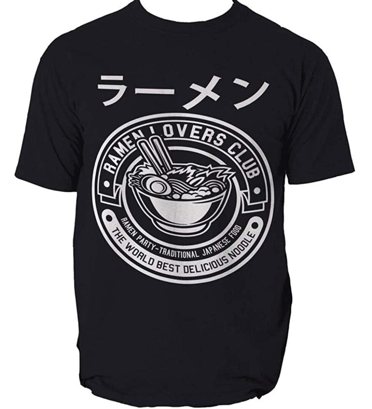 Ramen Overs Club T Shirt Noodle Japanese Food Men L Black