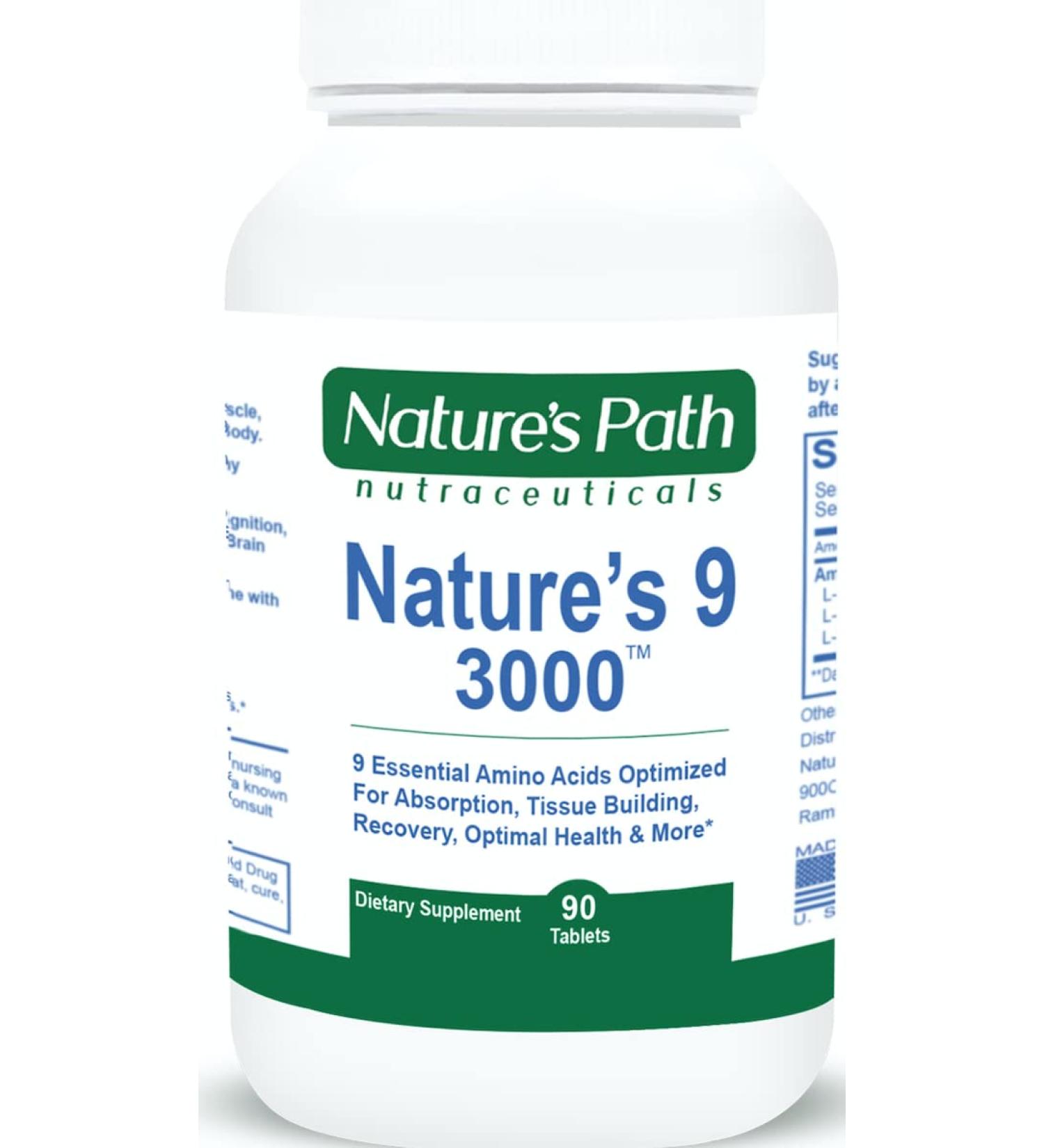 Nature's 9 Essential Amino Acids Supplement - Vegan EAA Complex - 90 Pills x 1 Gram - 90 Count Pack - Buy Online on GoSupps.com