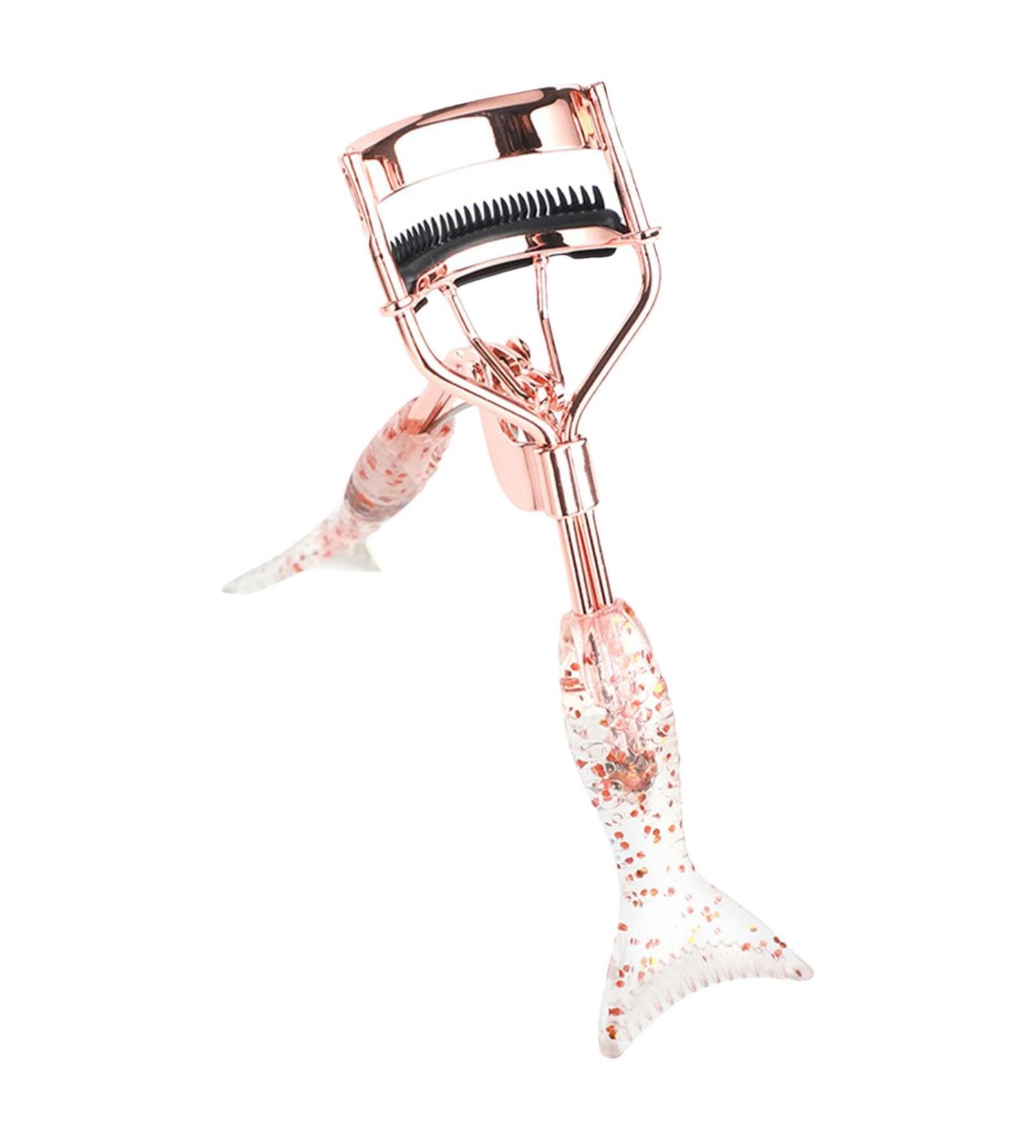 Eye Curler for Lashes - Small Fish Tail Shape Eye Curler with Comb Teeth - Ergonomic Portable Makeup Supplies Beautiful Eyelash Tools for Girls Women Females Ladies A4 Electroplated Rose Gold With Black Comb Rose Go - Buy Online on GoSupps.com