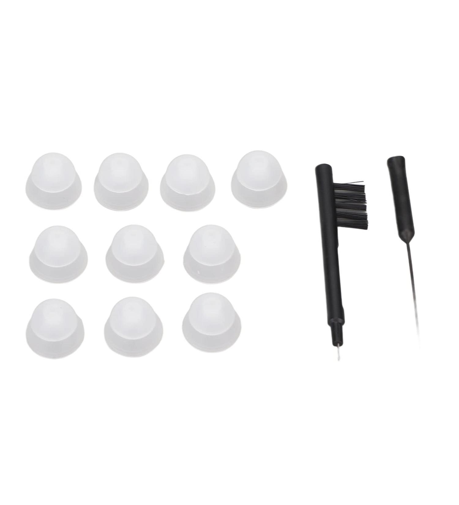 Silicone Hearing Amplifier Dome & Cleaning Brush Set | Earplug Ventilation Brush for Optimal Hearing Aid Care - Buy Online on GoSupps.com
