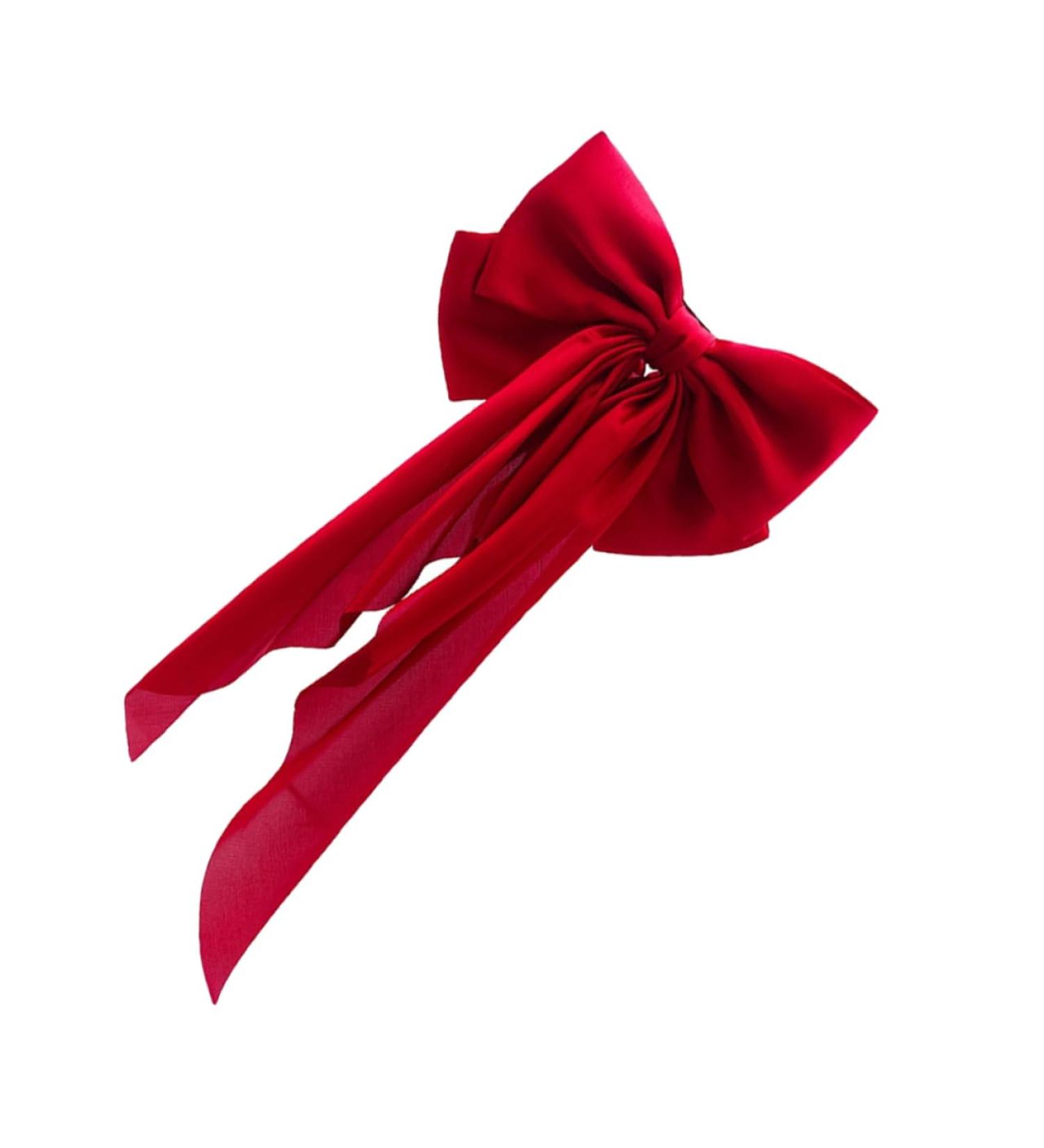 SKISUNO Satin Ribbon Hairpin Big Hair Bows Hair Barrettes for Teen Ponytail Clip Accessories for Teen Teen Hair Bows Hair Bow Barrette Hair Clips for Makeup Red Hair Bow - Buy Online on GoSupps.com