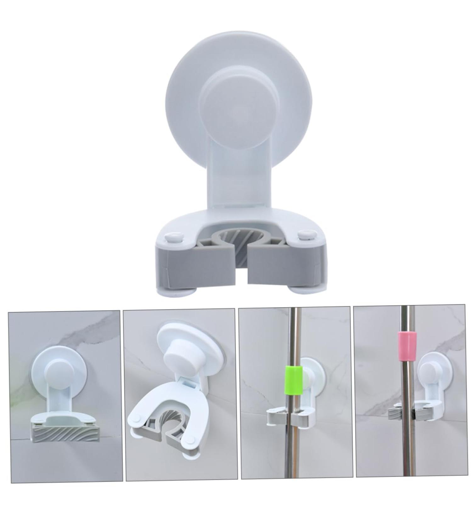 Mobestech Self-Adhesive Mop Clip Hook - No Punch Broom Organizer & Gripper - White Plastic Holder for Easy Storage | International Shipping Available - Buy Online on GoSupps.com
