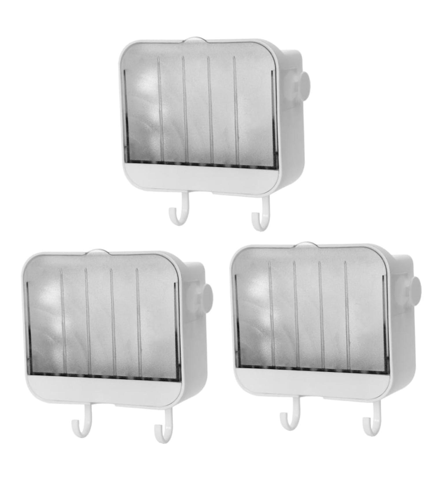 Ciieeo 3 Pcs Soap Dish with Lid Wall-mounted Soap Dish Soap Suction Cup Sponge Dish Soap Drying Holder Soap Holder Dish Drainage Soap Case Sink Soap Holder Drying Rack Take a Bath White - Buy Online on GoSupps.com