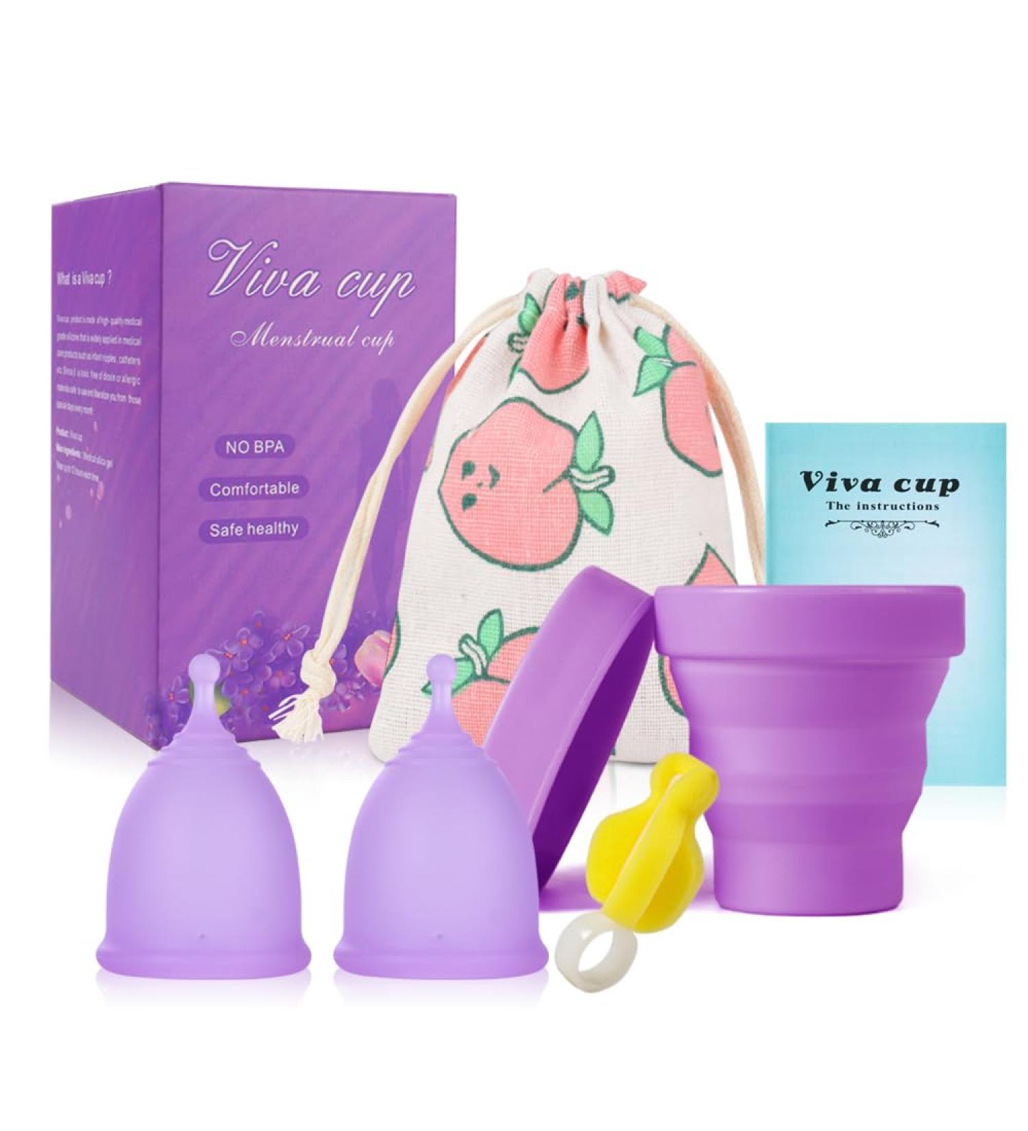 Florauspicious Reusable Menstrual Cup Set - 2 Pack (Small Pink) | Eco-Friendly Female Care - Buy Online on GoSupps.com