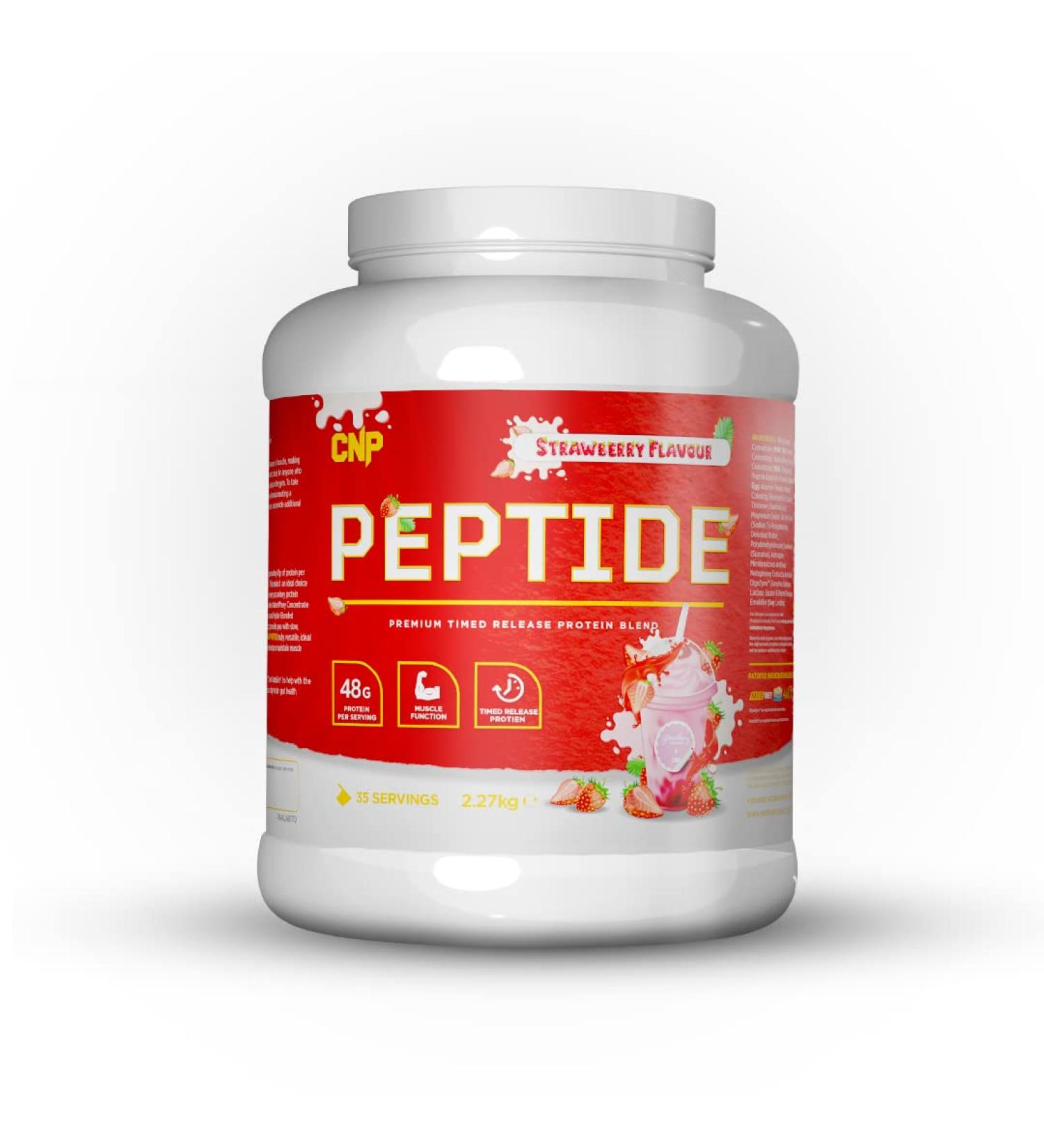 CNP Professional Peptide High Protein 48g Premium Timed Release Protein Blend Micellar Casein Digestive Enzymes 2.2Kg 6 Flavours Available (Strawberry) New Strawberry - Buy Online on GoSupps.com