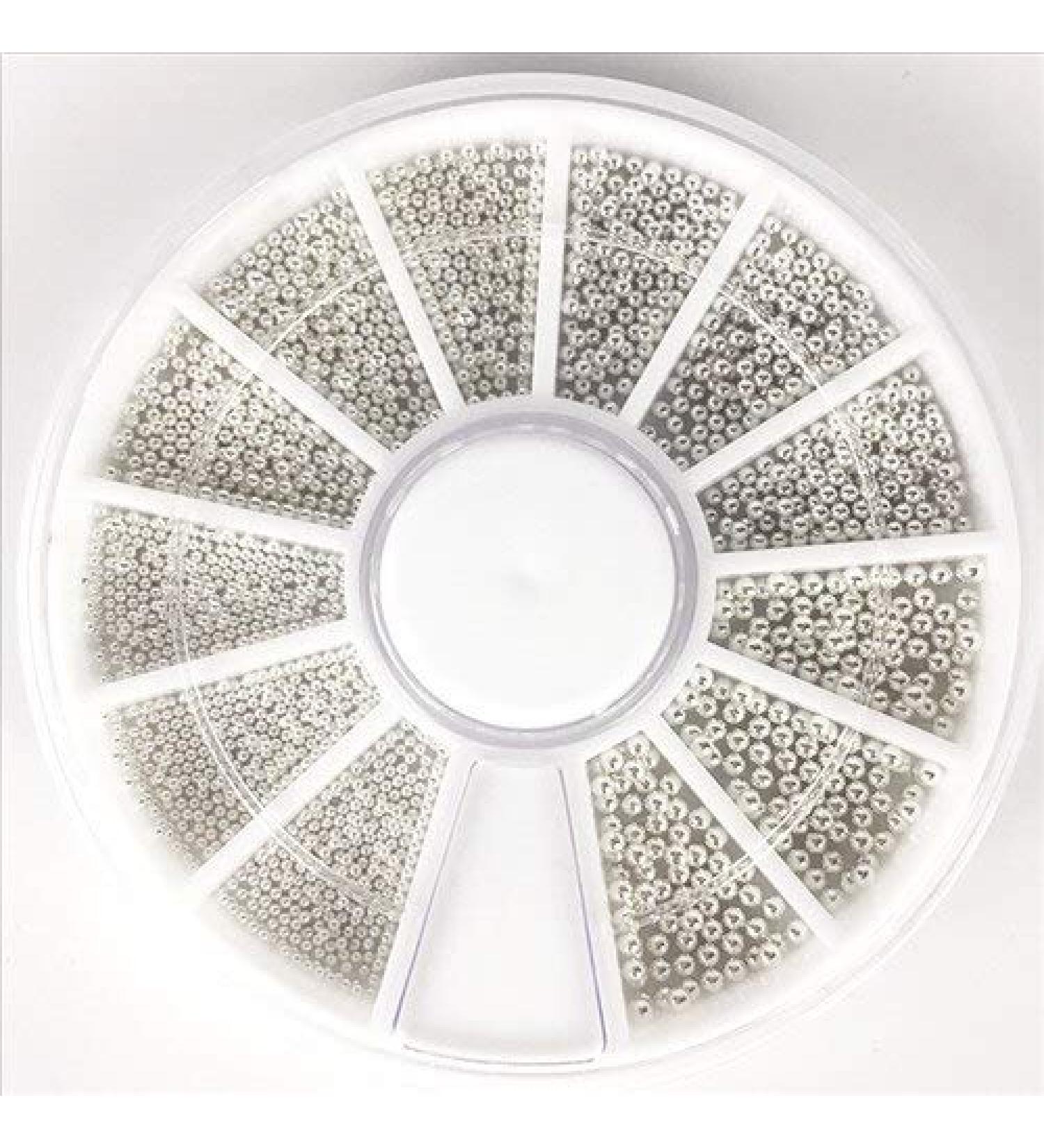 RD-24439 Rhinestone Nail Studs Steel Beads 3D Art Decorations Manicure Caviar Beads-Silver - Buy Online on GoSupps.com