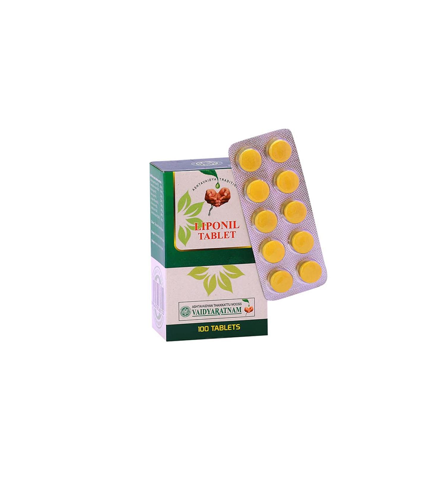 Liponil Tablets 100 Nos Vaidyaratnam Products | Ayurvedic Products