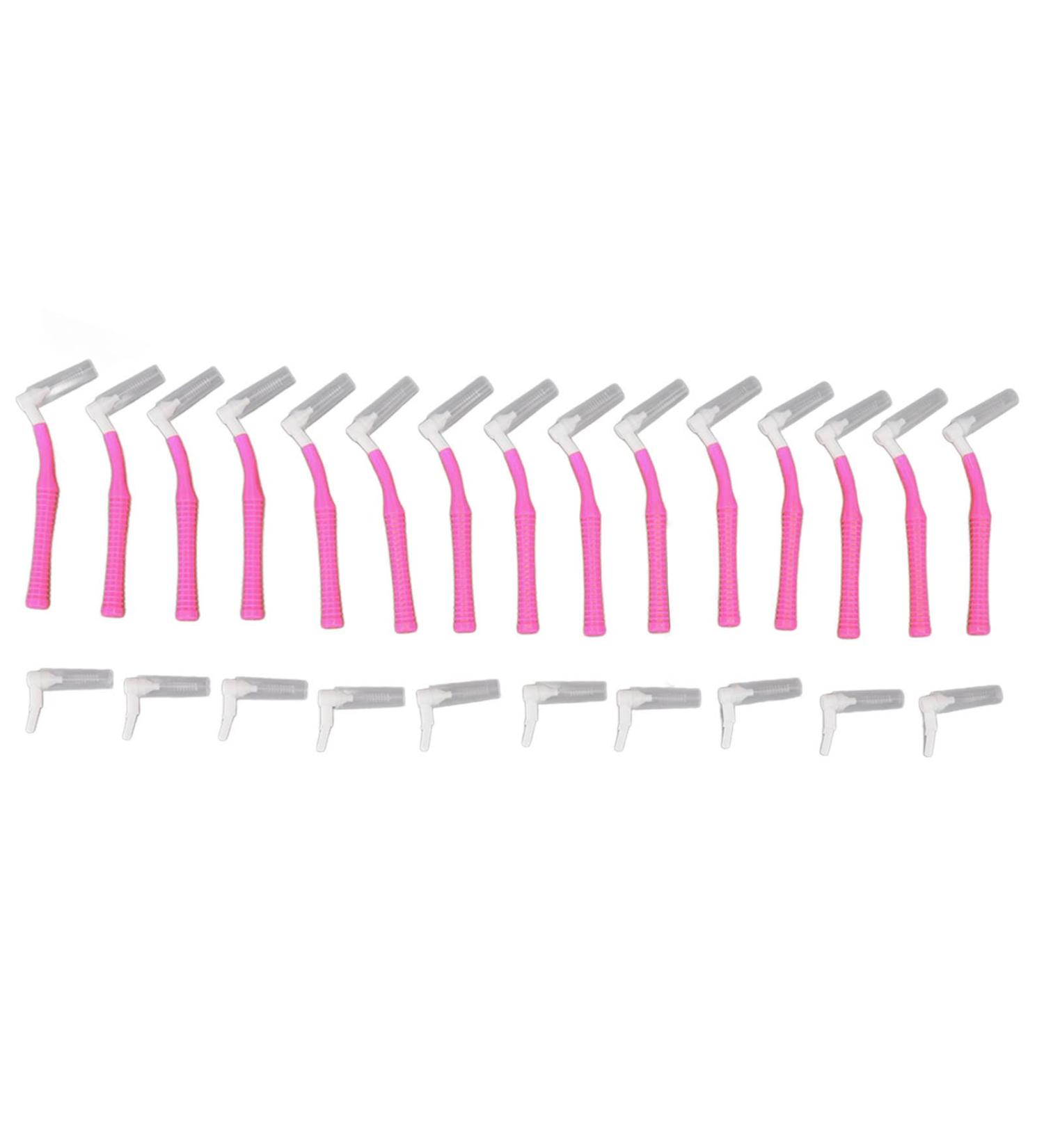 Small L-Shaped Interdental Brush - Push-Pull Oral Care & Tooth Whitening 25 Pink Cleaning Brushes - Buy Online on GoSupps.com