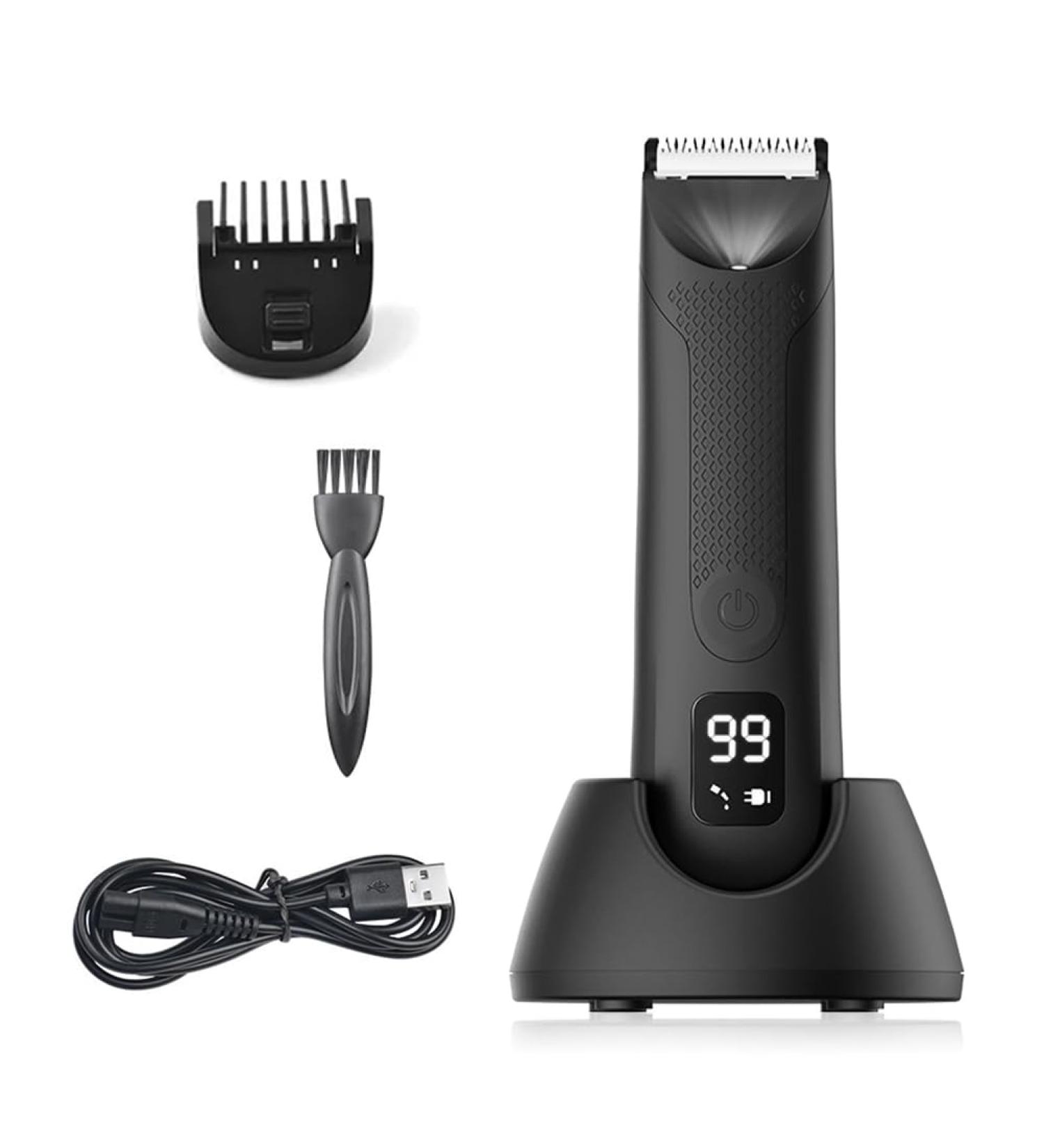 Clyictz Trimmer for Men Replaceable Ceramic Blade Heads Waterproof Wet/Dry Groin & Body Shaver Groomer B Black - Buy Online on GoSupps.com
