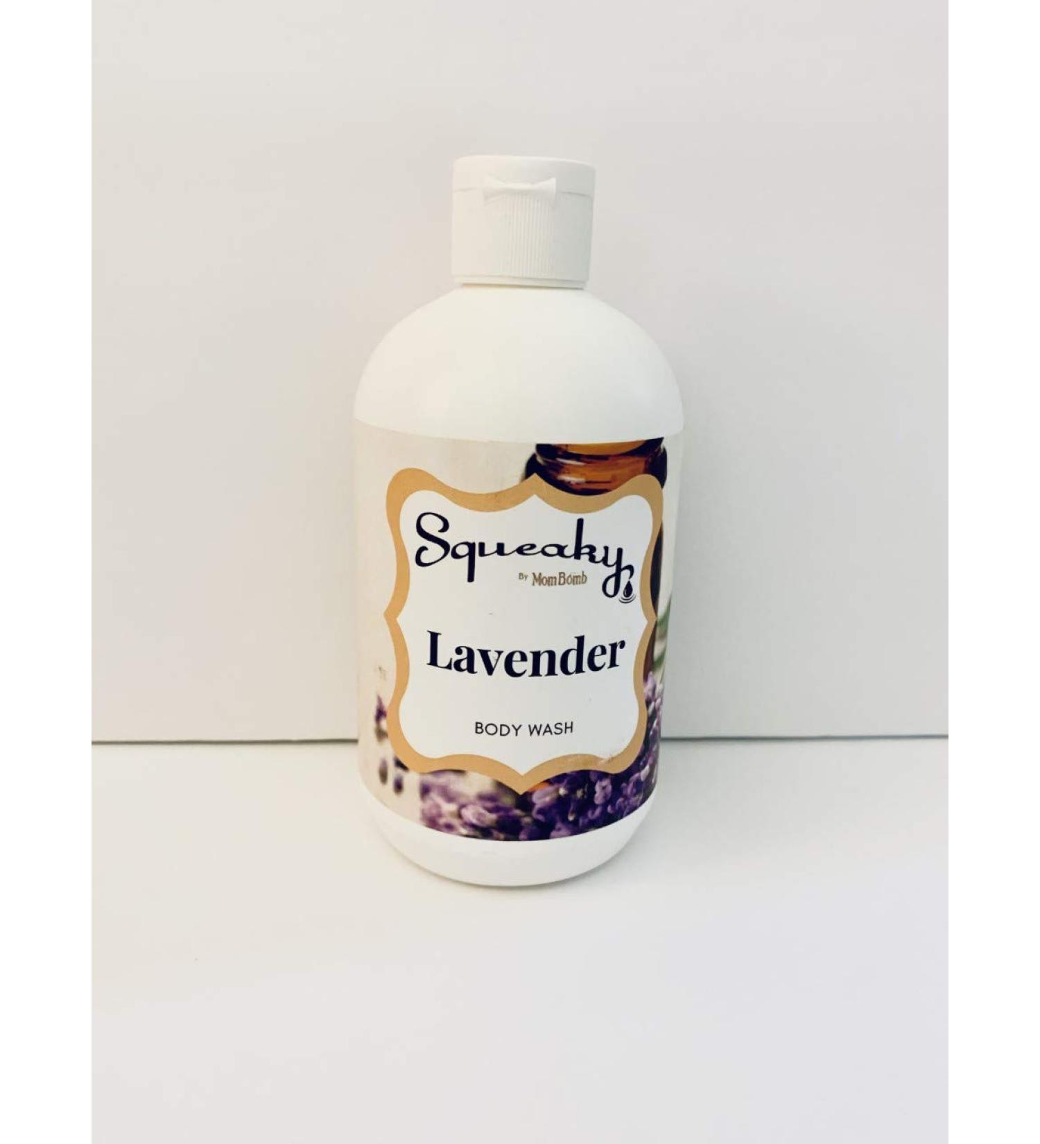 Squeaky by Mom Bomb Lavender Body Wash - 16 Ounce | Nourishing Essential Oils for Soft Skin - Buy Online on GoSupps.com