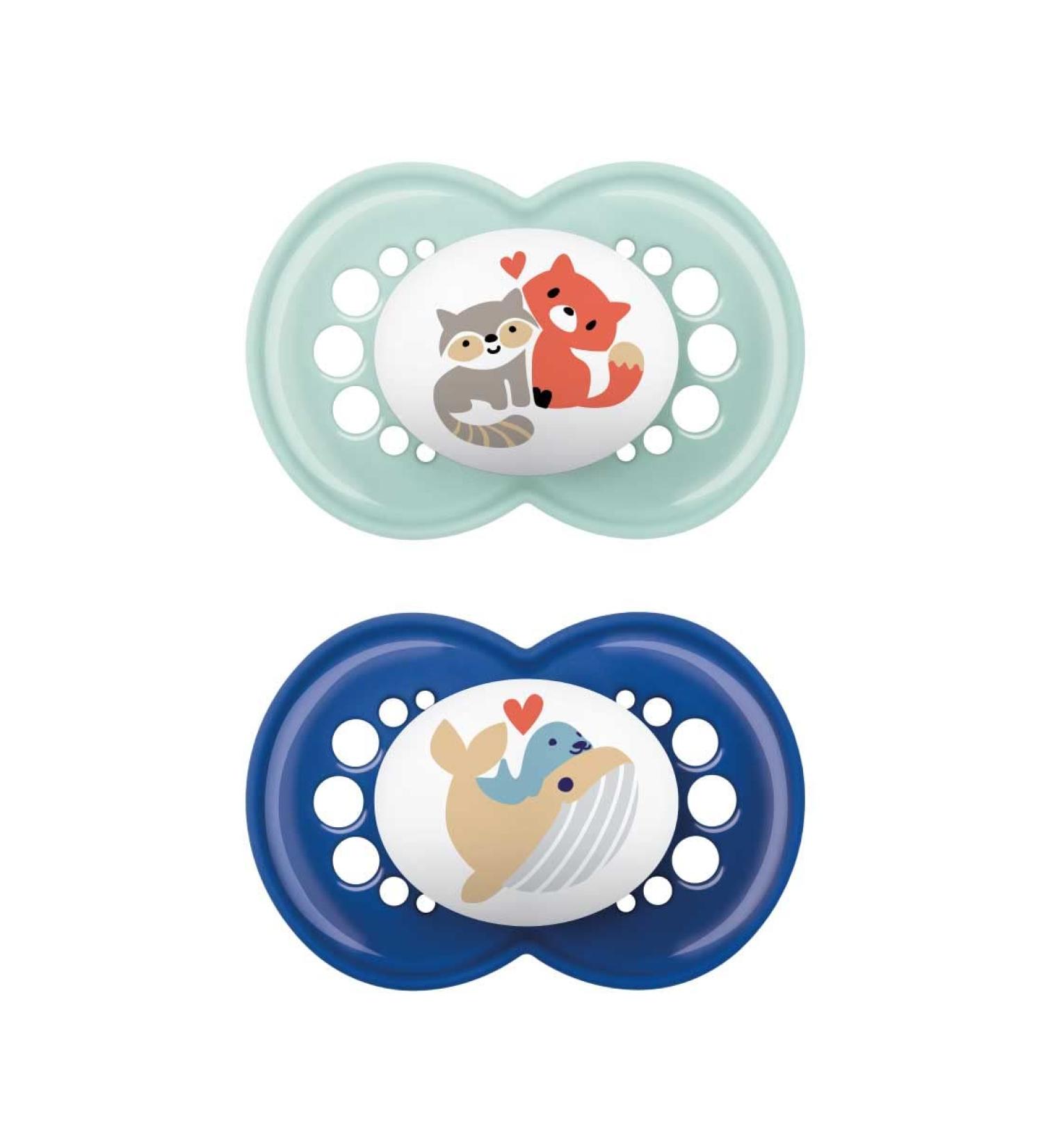 MAM Original Pacifiers Set of 2 - Rubber Pacifiers with Box | 16+ Months | Light Blue - Buy Online on GoSupps.com