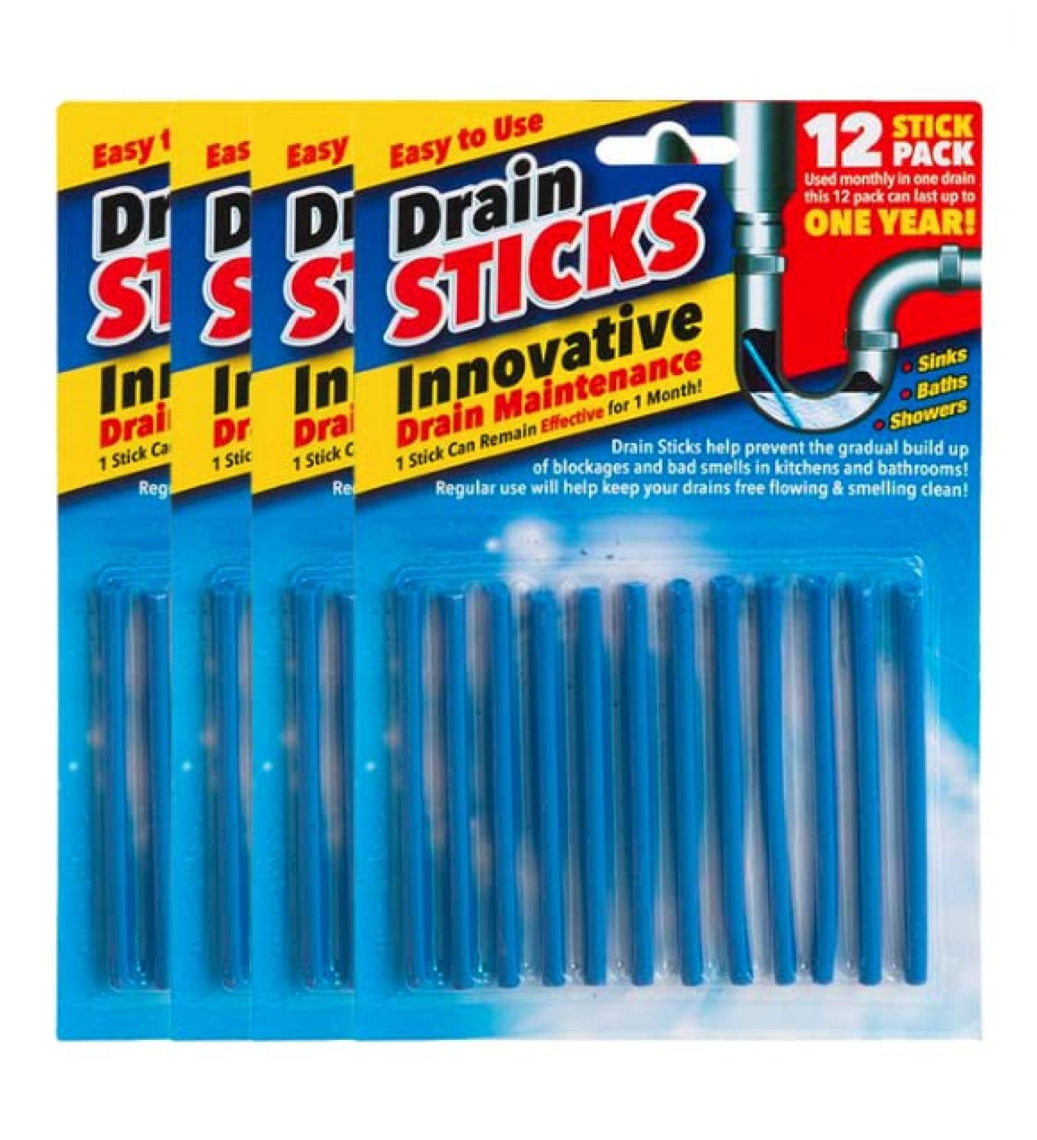 Buy Drain Sticks x48 Fast & Effective Drain Cleaning for Sinks Baths & Showers | Prevent Blockages & Odors - International Shipping - Buy Online on GoSupps.com