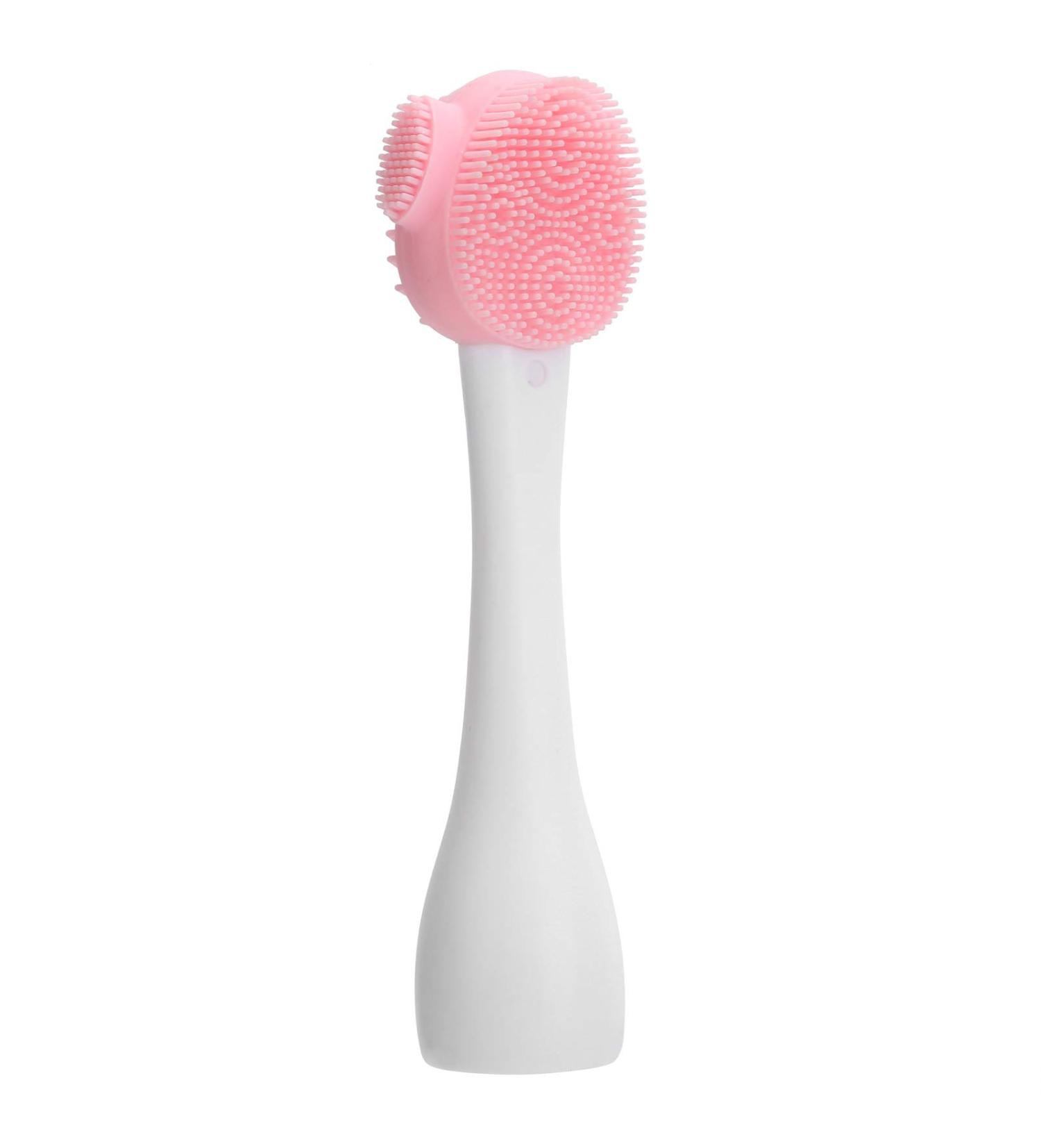 HOKZYHOUSE Manual Facial Cleansing Brushes Handheld Silicone Face Cleaning Brush ma sk DIY Mixing Stick Makeup Cleansing Brush for Home Hotel(Pink and white single head) - Buy Online on GoSupps.com