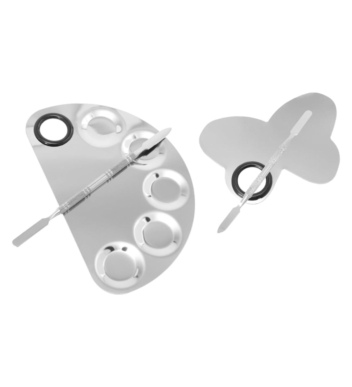 Buy Ipetboom Nail Color Mixing Palette Set - 2 Sets Stainless Steel Makeup Tool Kit for Artists - Perfect for Nail Polish & Oil Paint - Buy Online on GoSupps.com