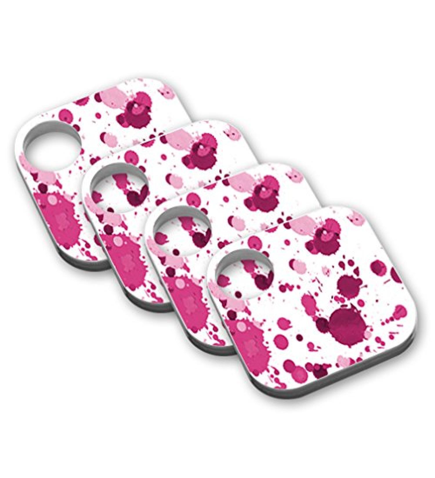 MightySkins Protective Vinyl Skin Decal (4 Pack) Compatible with Tile Key Finder Phone Finder wrap Cover Sticker Skins Pink Drops