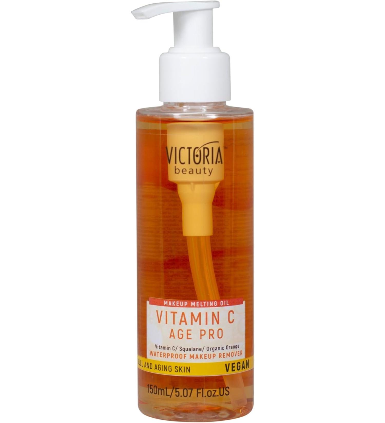 Victoria Beauty Huile nettoyante la vitamine C huile nettoyante avec squalane d maquillant nettoyant pour le visage nettoyant pour le visage imperm able v g talien 150 ml