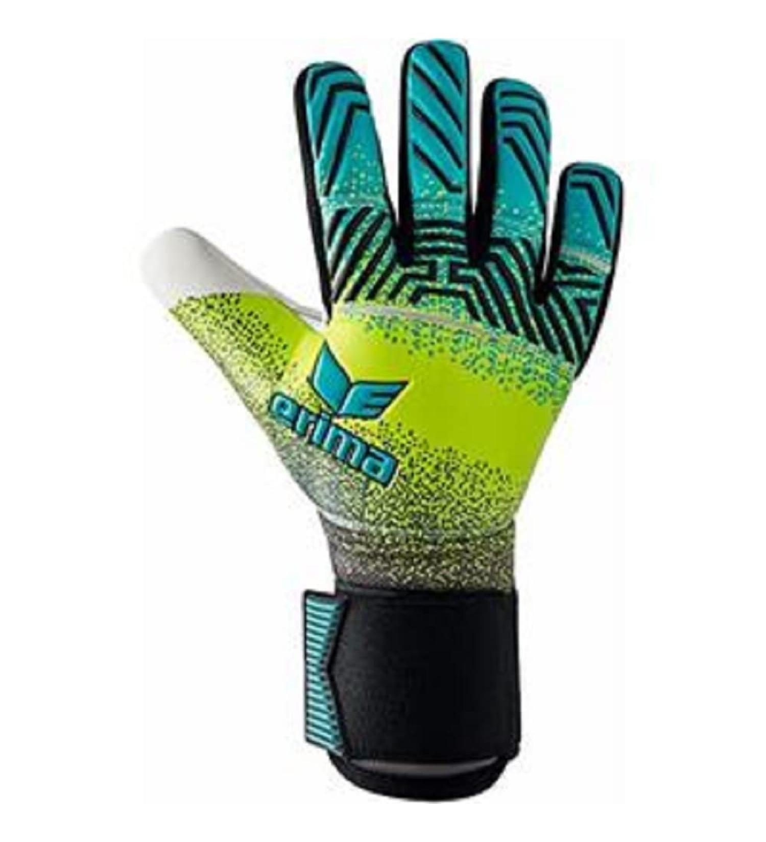 Erima Youth Flex Rd Robusto Goalkeeper Gloves - Petrol/Lime/Black | Buy Internationally Online - Buy Online on GoSupps.com
